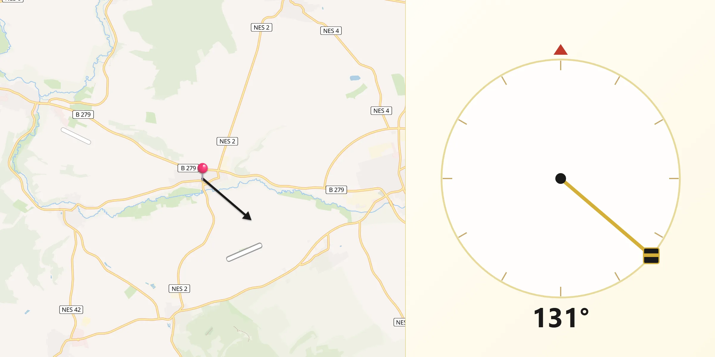 Qibla-Richtung von Großeibstadt