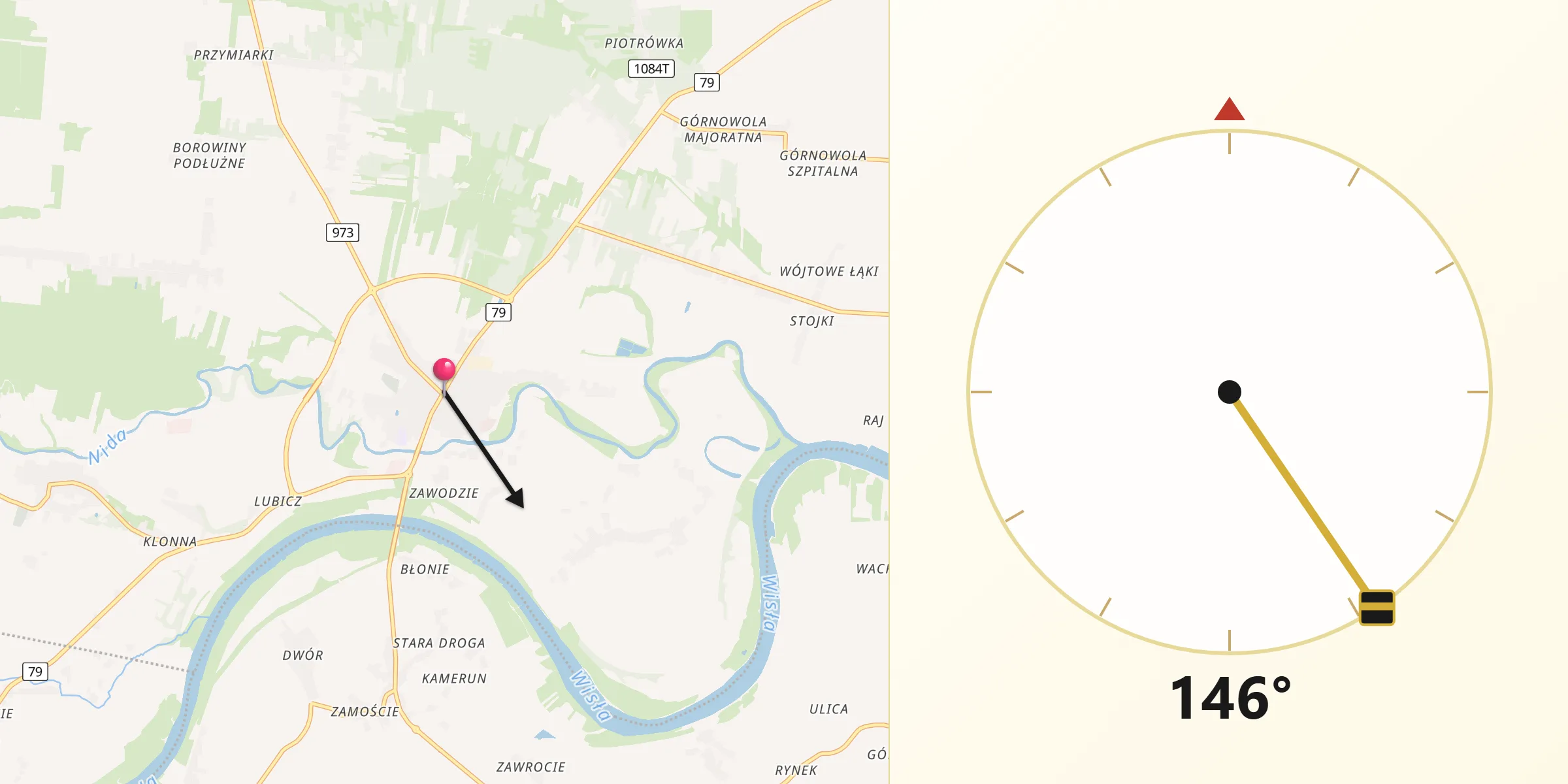 Kierunek Qibla z Nowy Korczyn