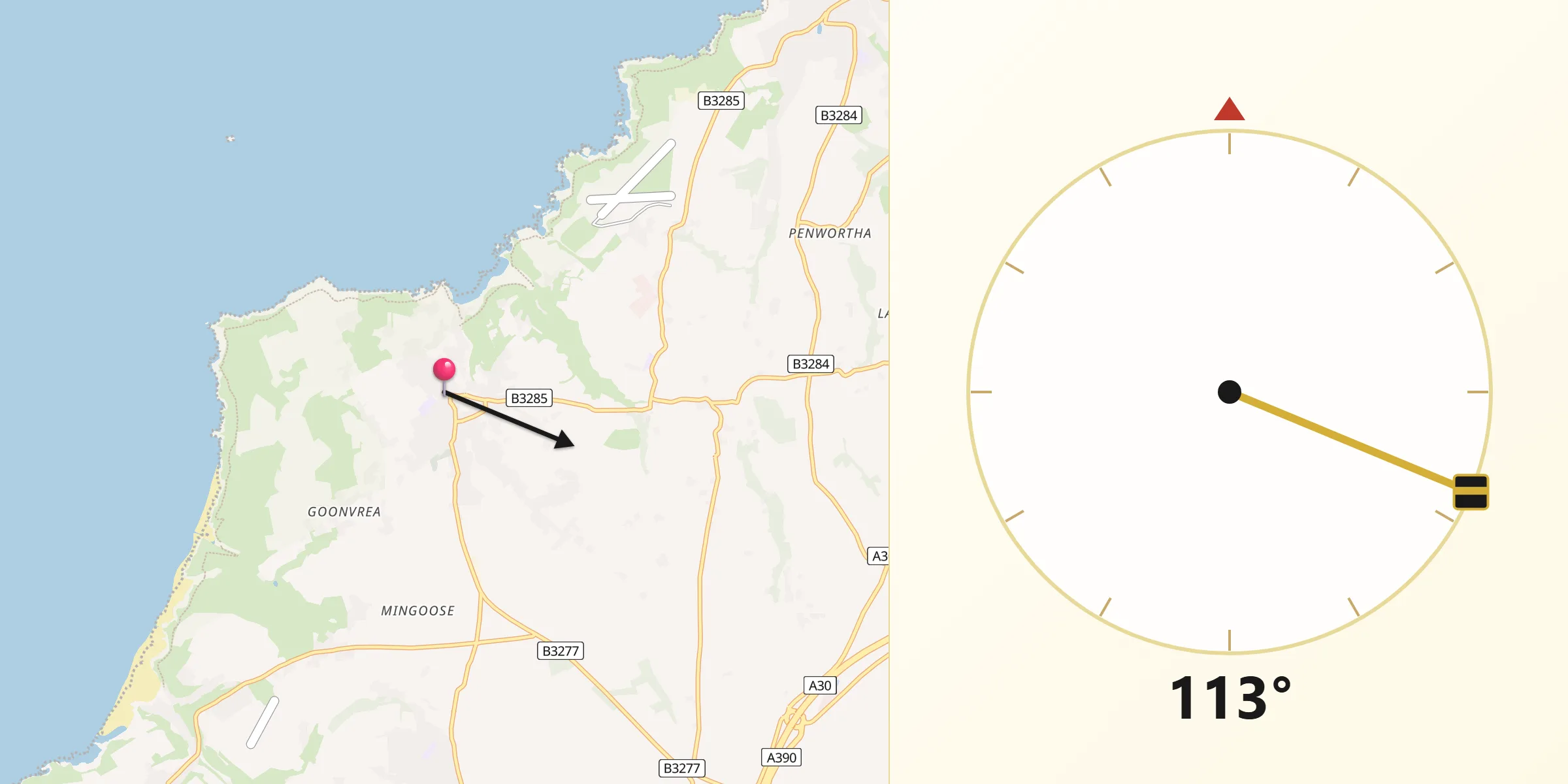 Qibla Direction from Saint Agnes