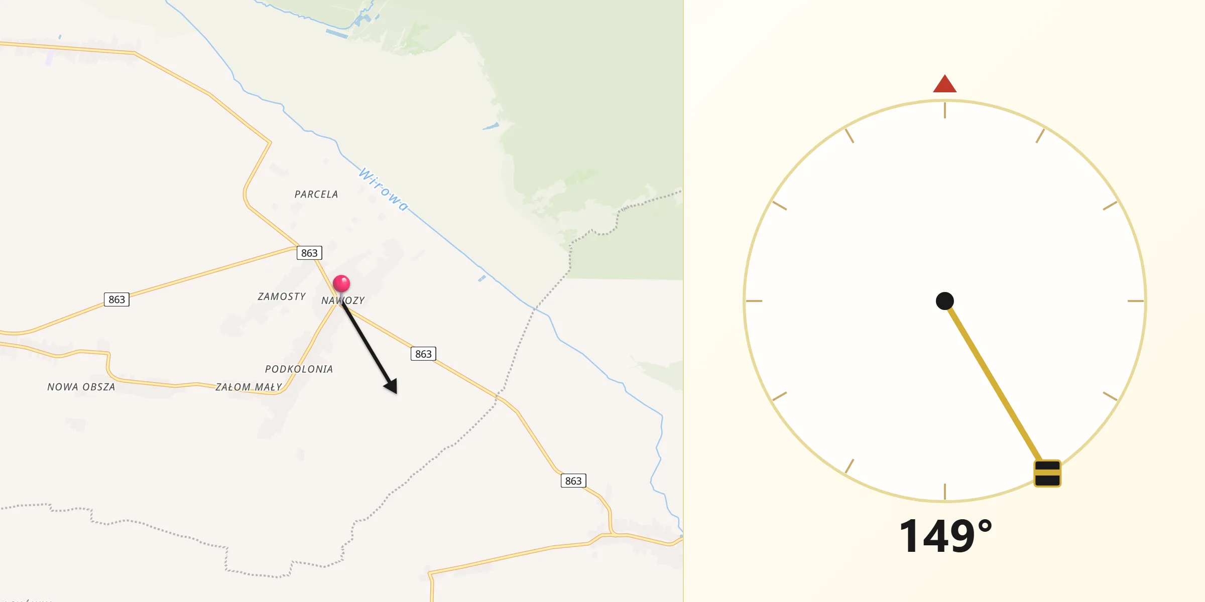Kierunek Qibla z Zamch