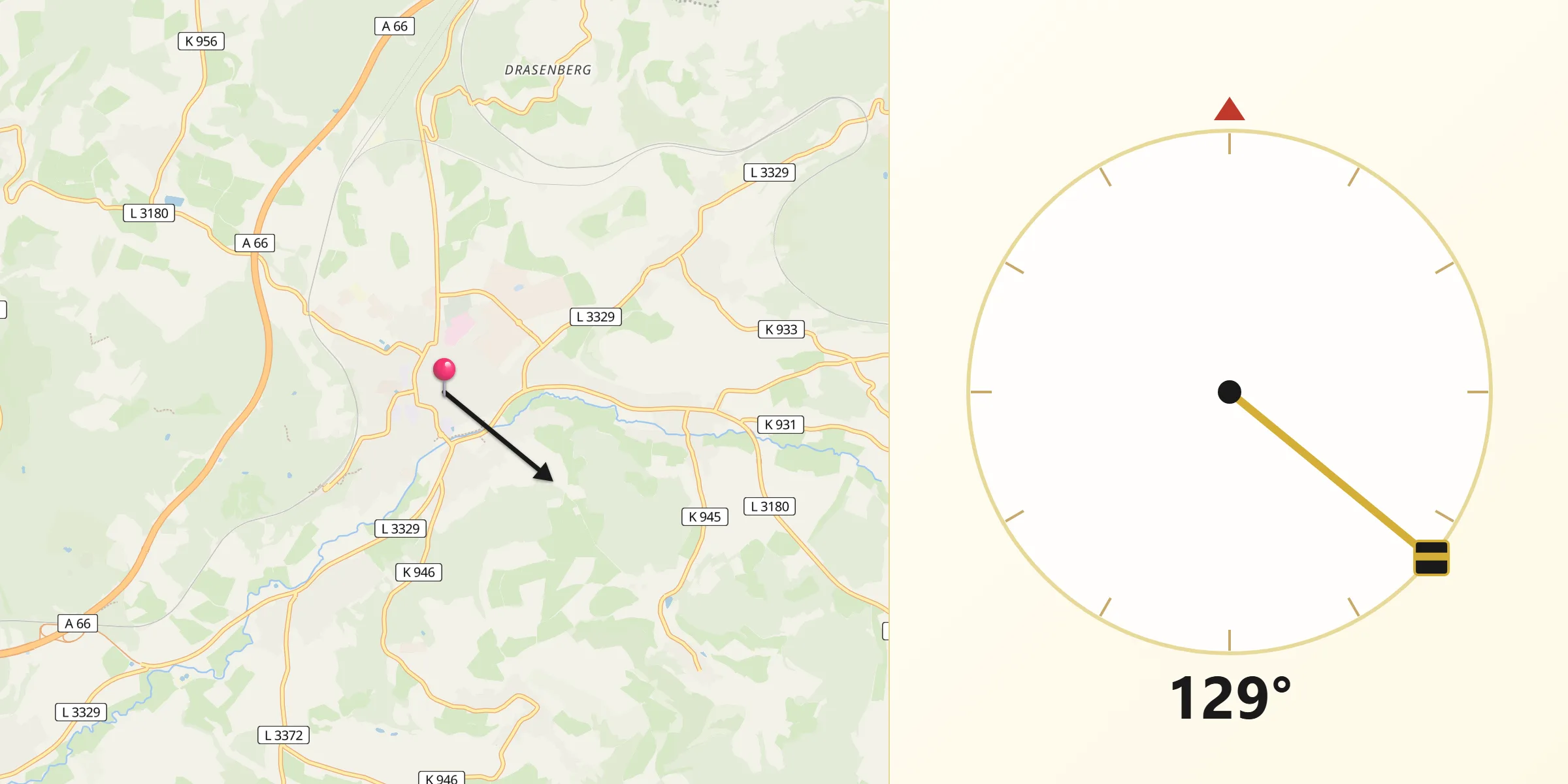 Qibla-Richtung von Schlüchtern