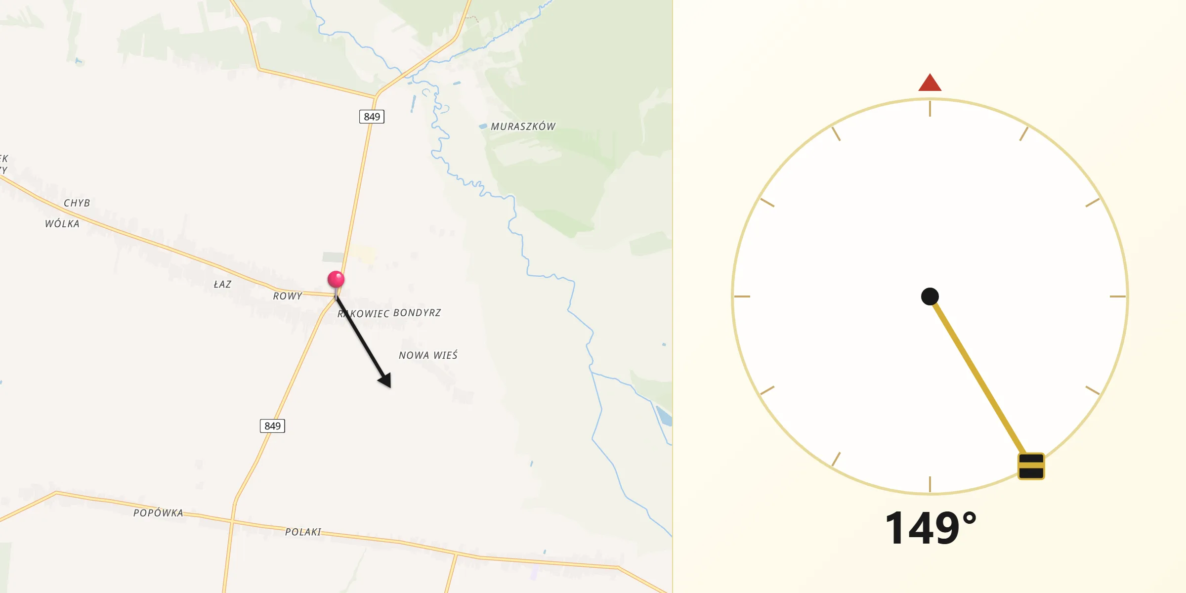 Kierunek Qibla z Łukowa