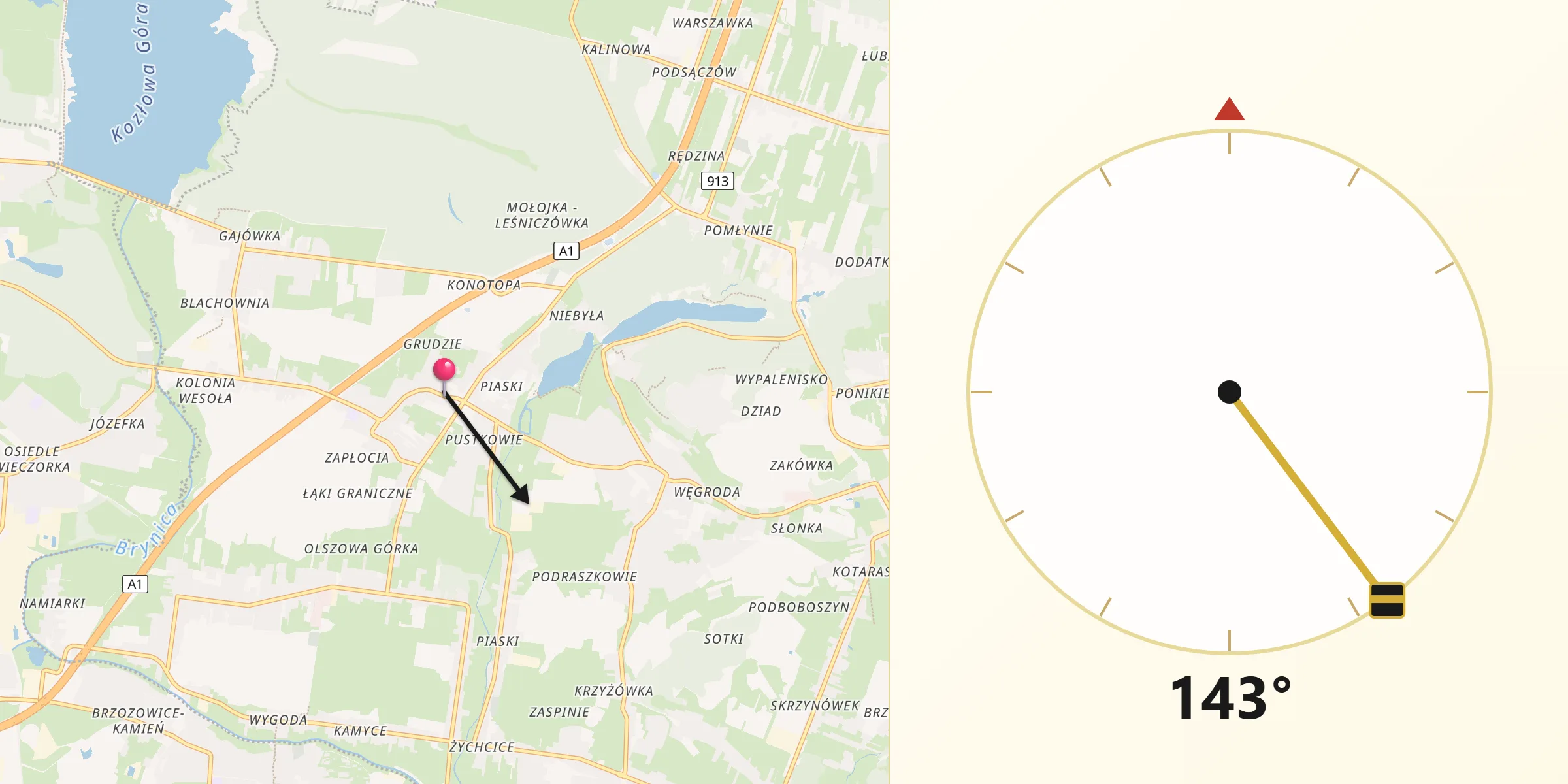 Kierunek Qibla z Dobieszowice