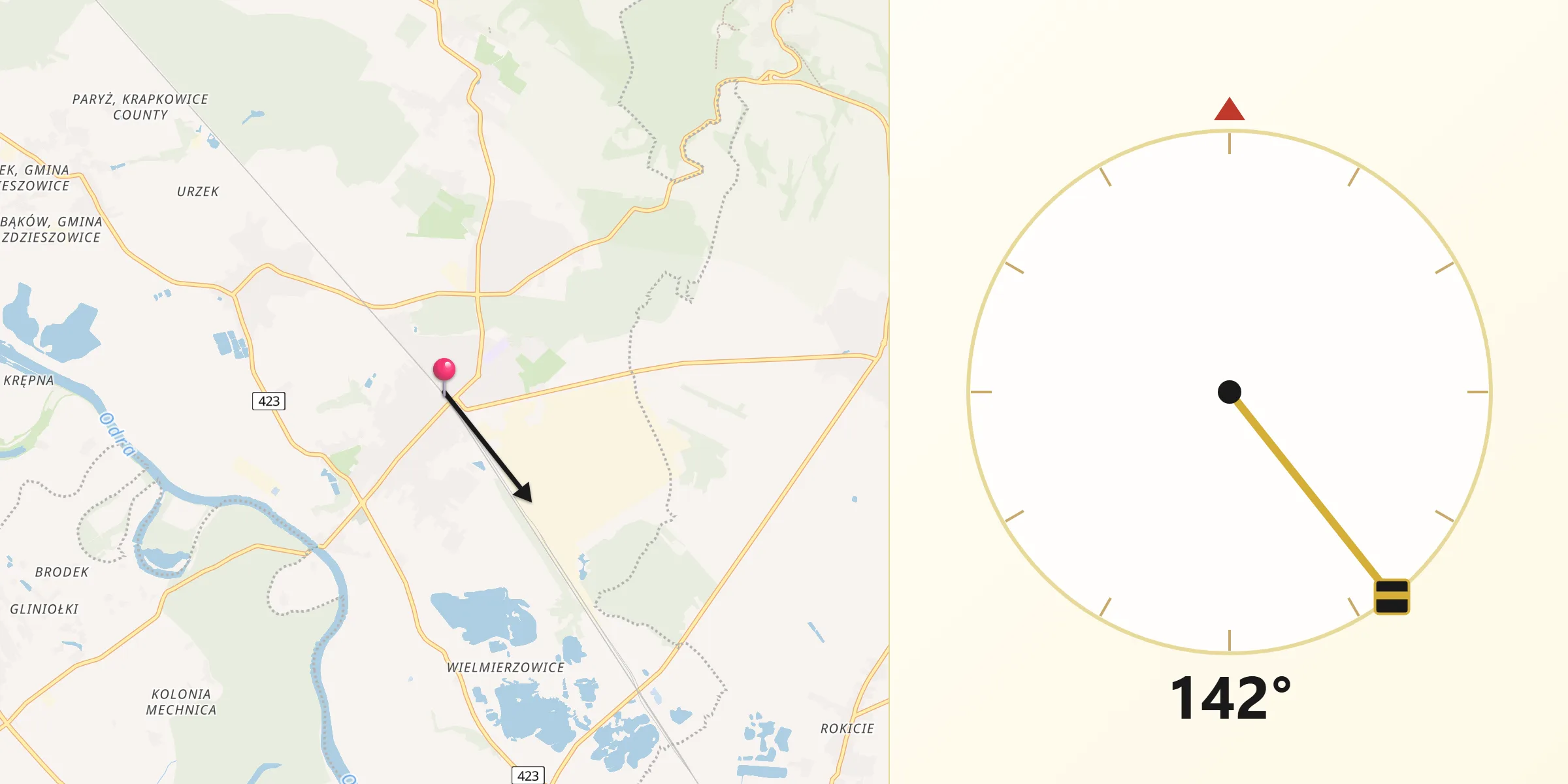 Kierunek Qibla z Zdzieszowice