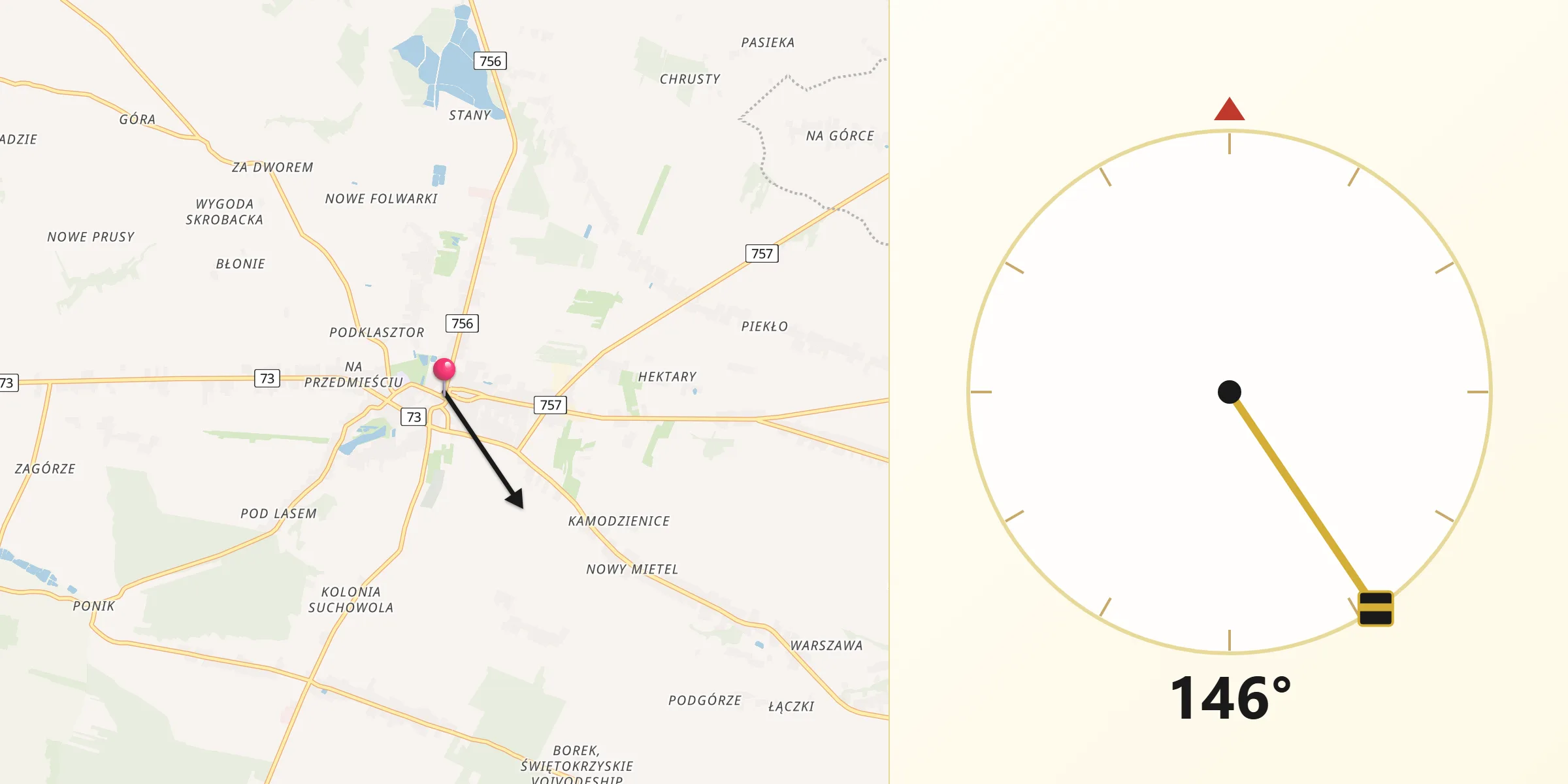 Kierunek Qibla z Stopnica