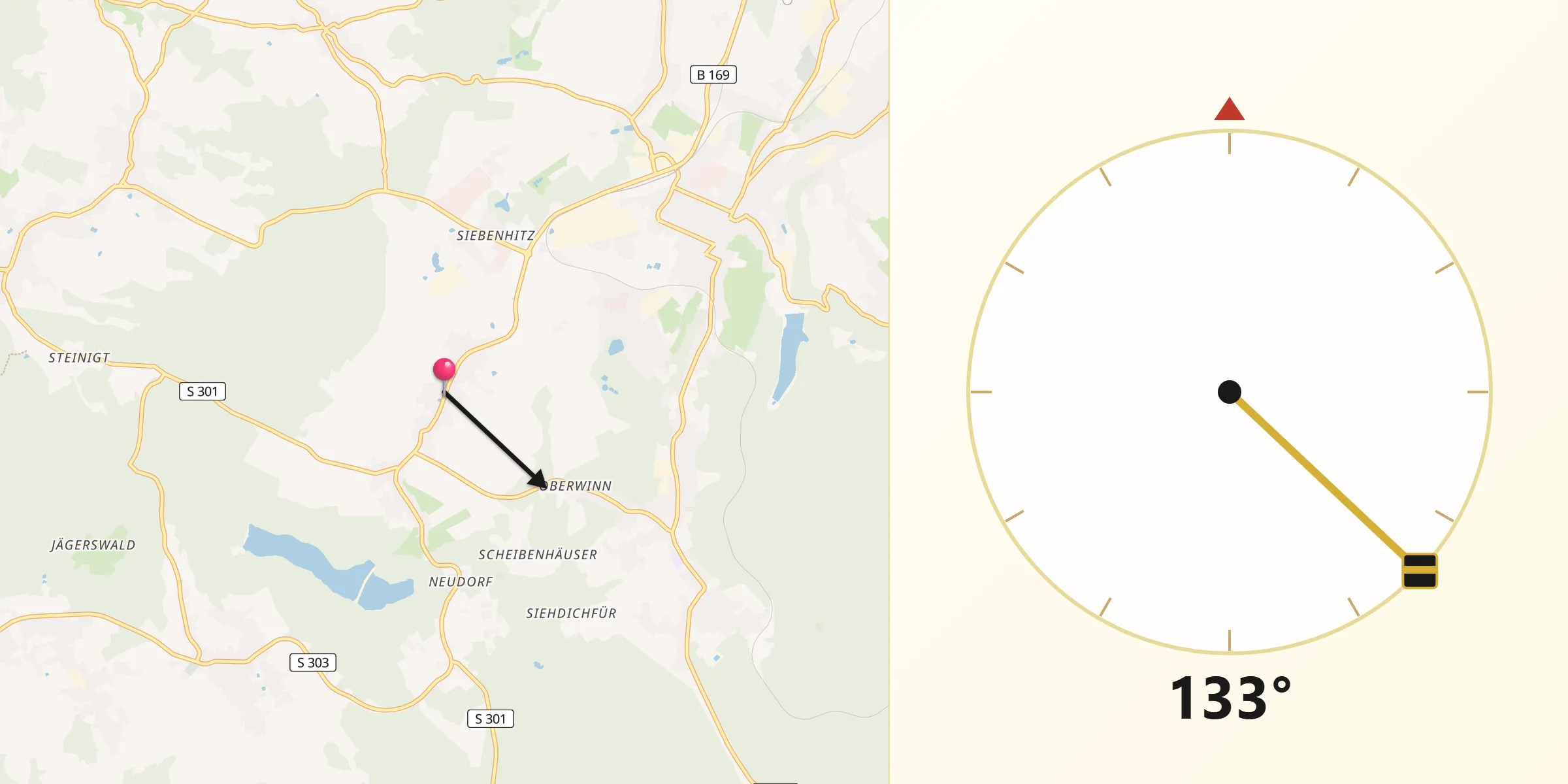 Qibla-Richtung von Neustadt Vogtland