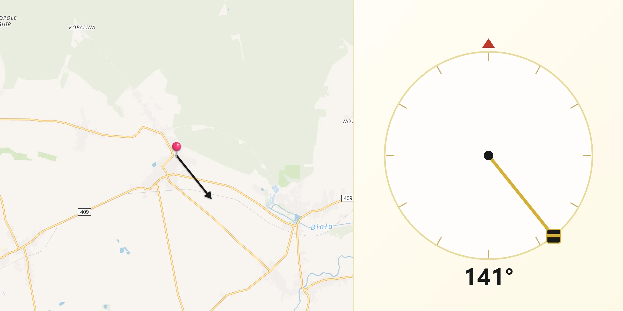 Kierunek Qibla z Strzeleczki