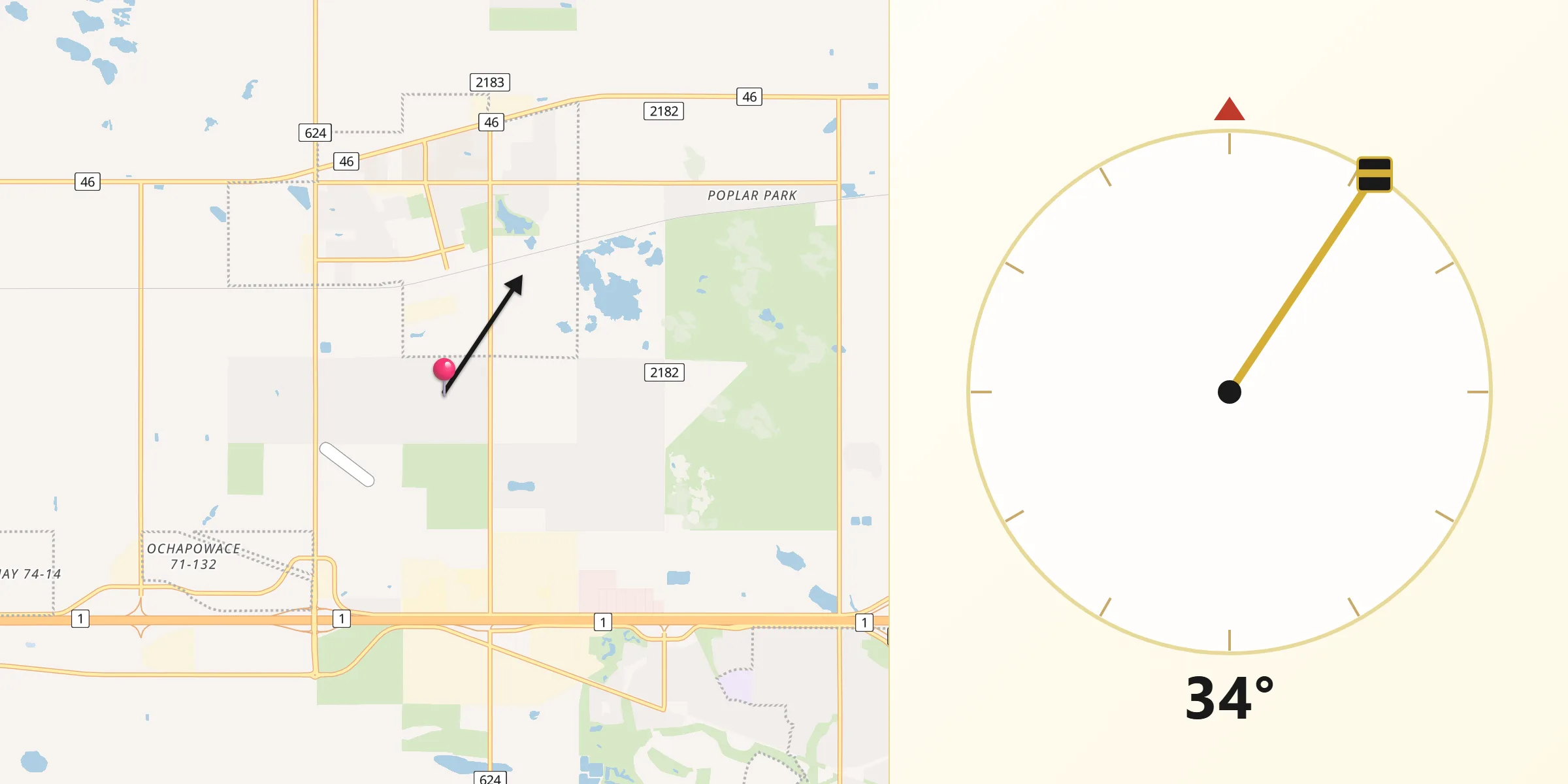Qibla Direction from Pilot Butte