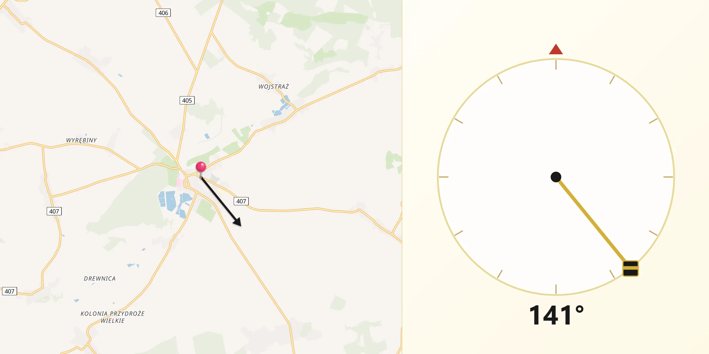 Kierunek Qibla z Korfantów