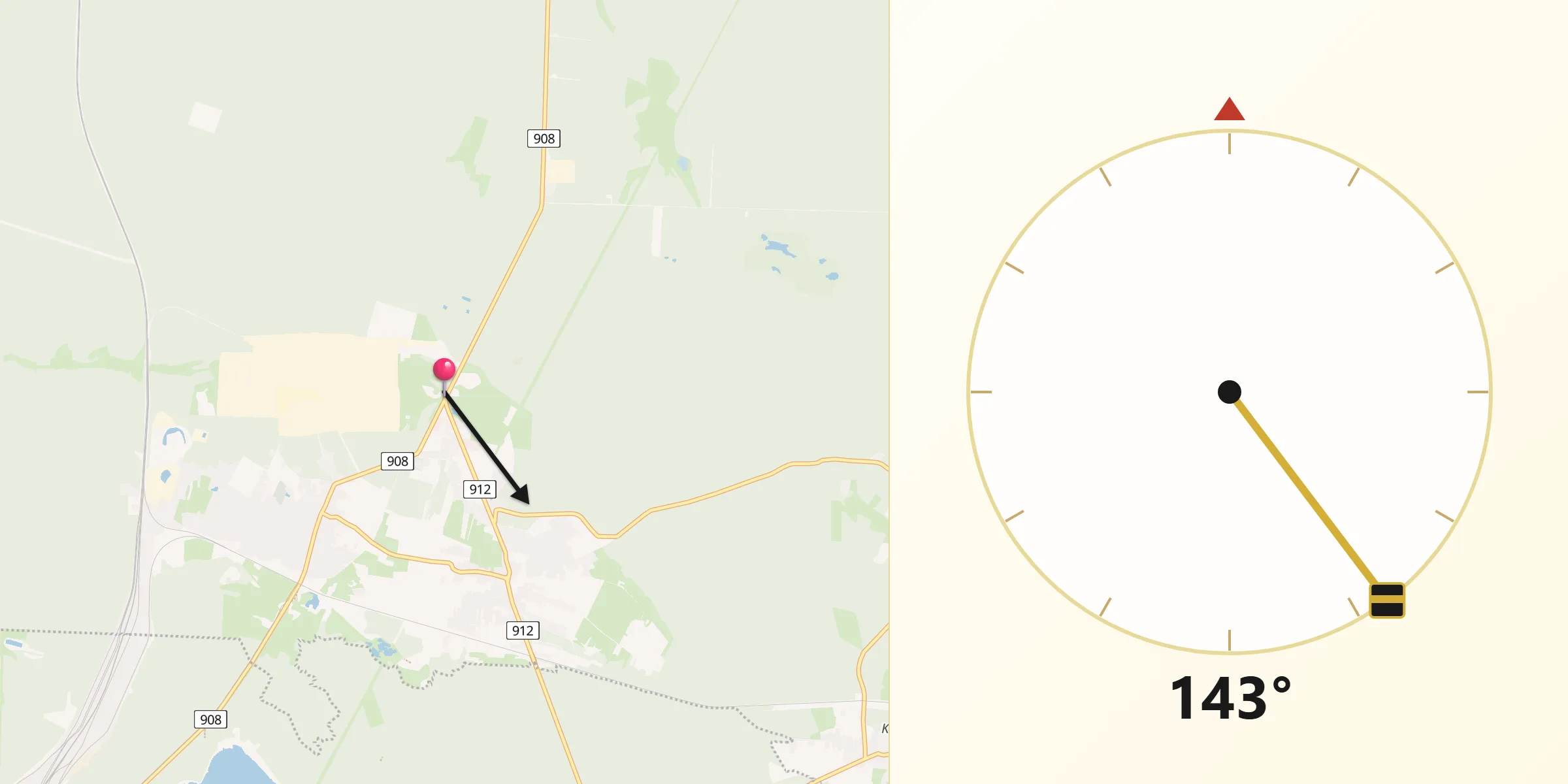 Kierunek Qibla z Miasteczko Śląskie