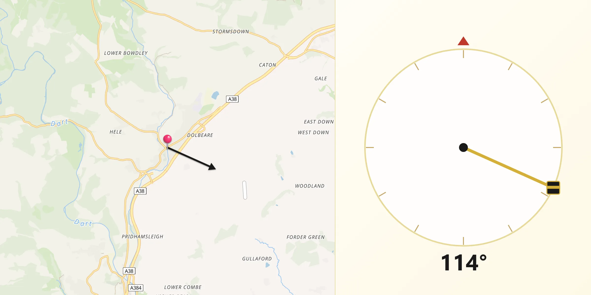 Qibla Direction from Ashburton