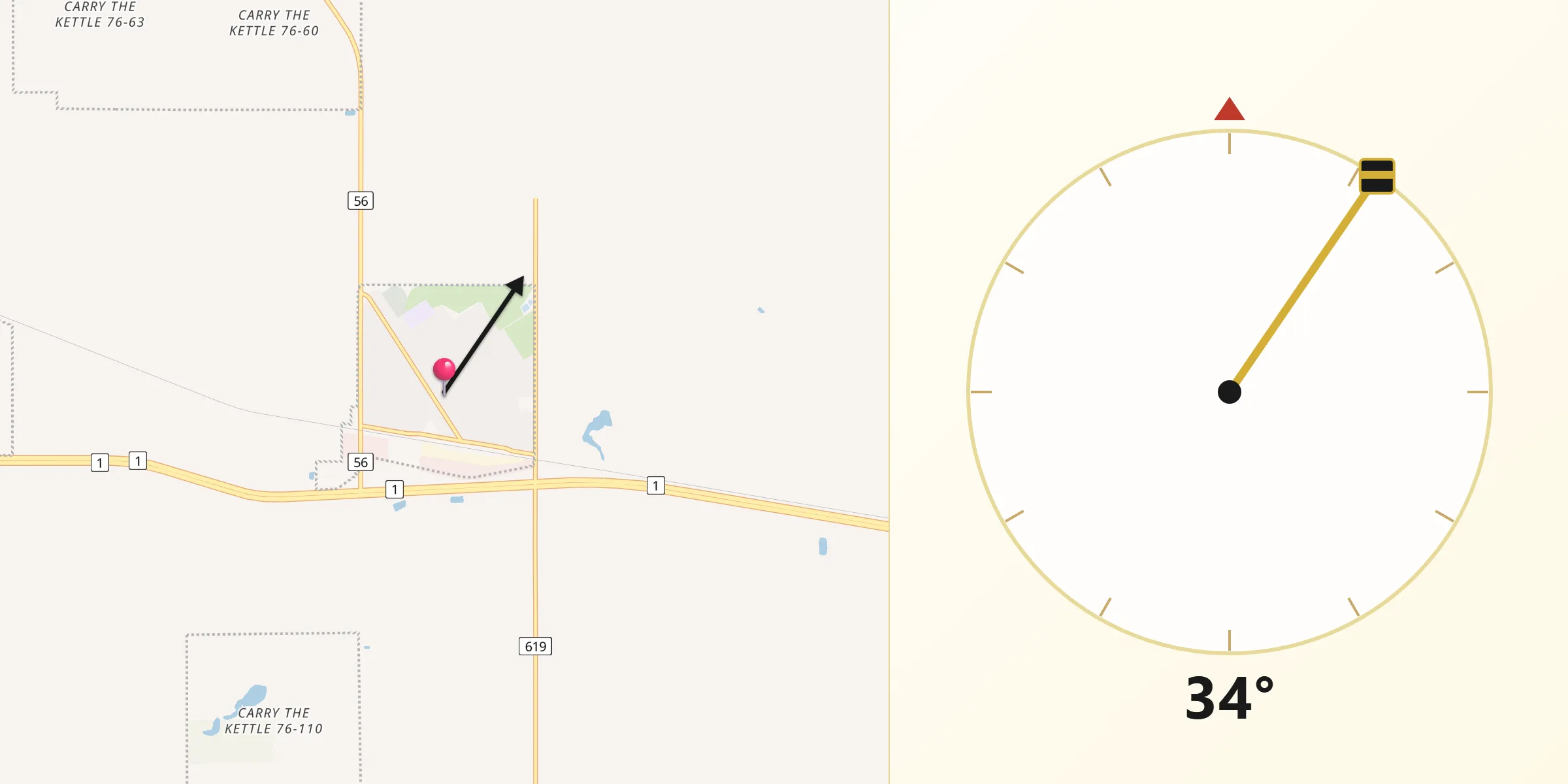 Qibla Direction from Indian Head