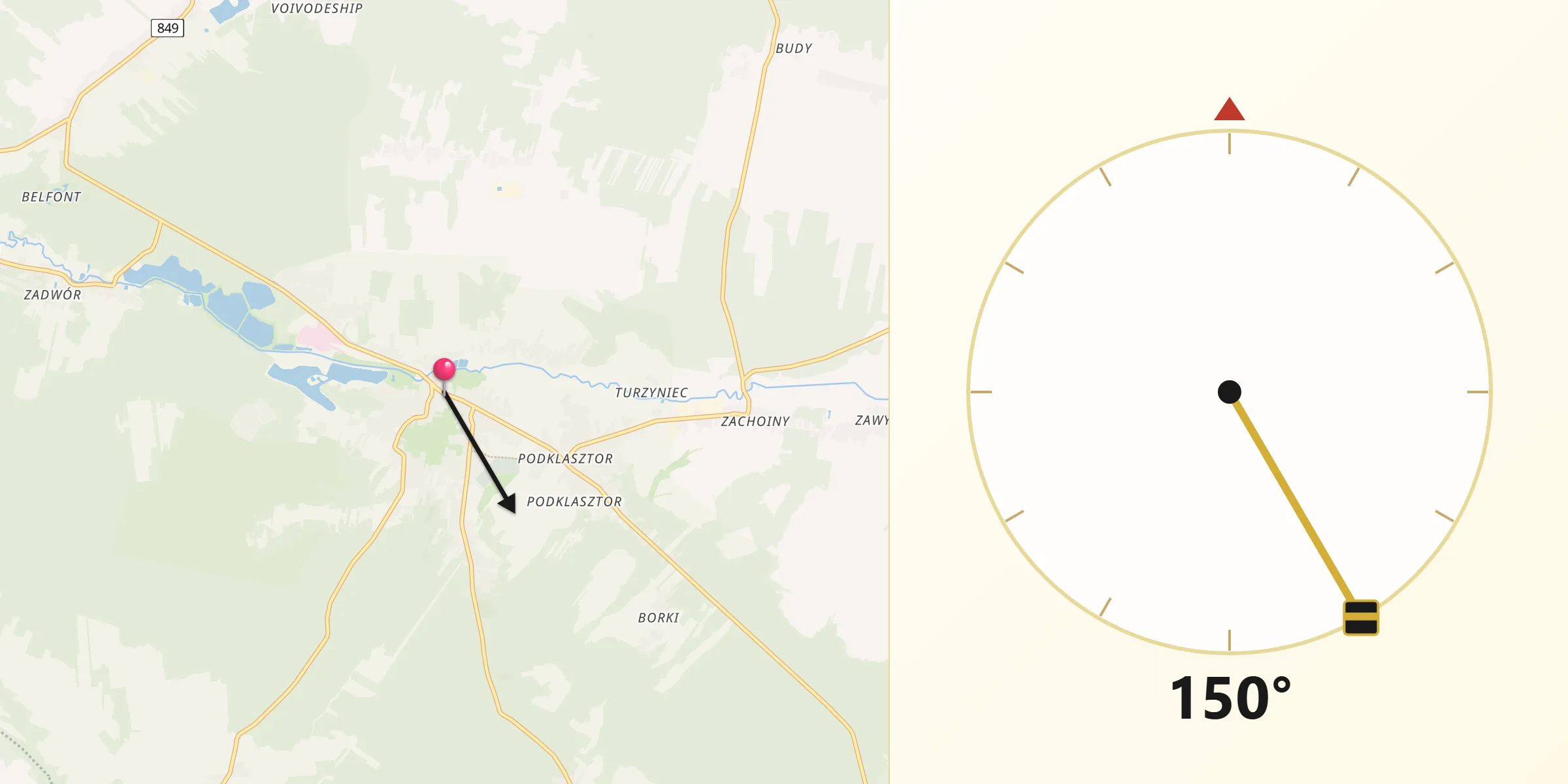 Kierunek Qibla z Krasnobród