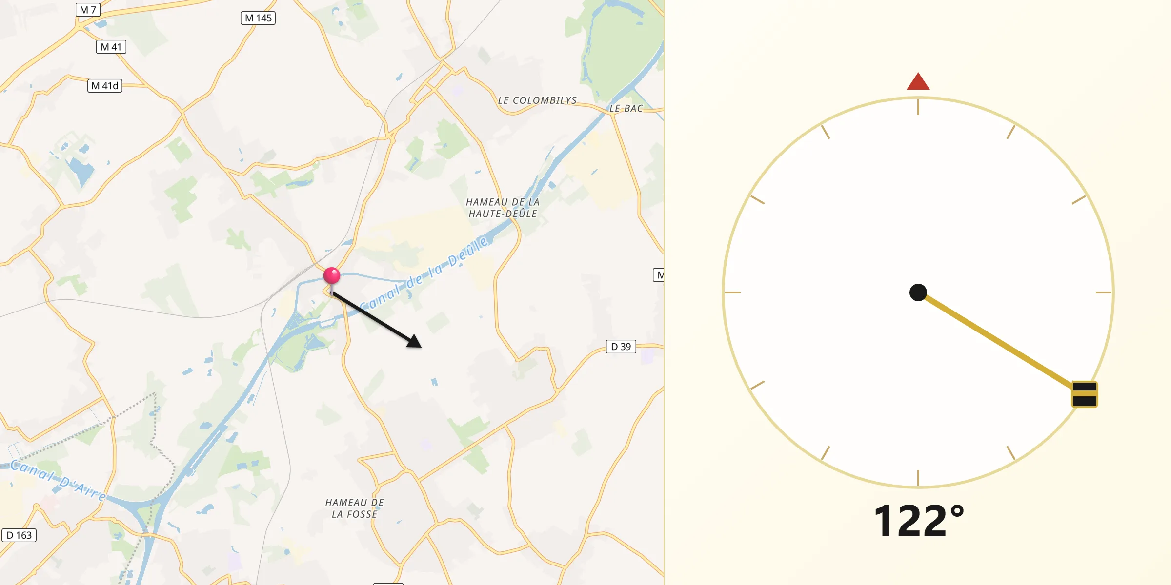 Direction vers la Qibla depuis Don