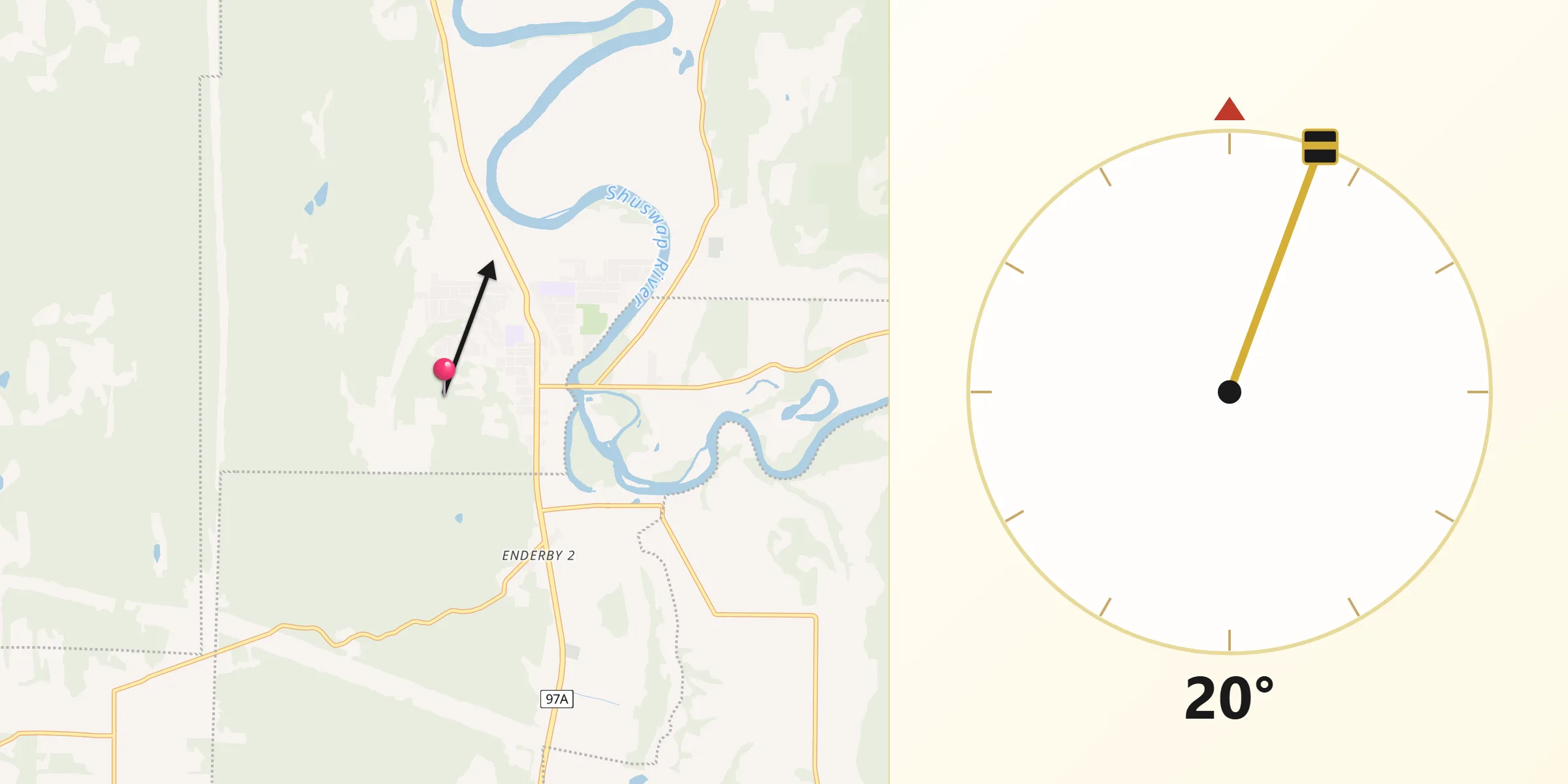 Qibla Direction from Enderby