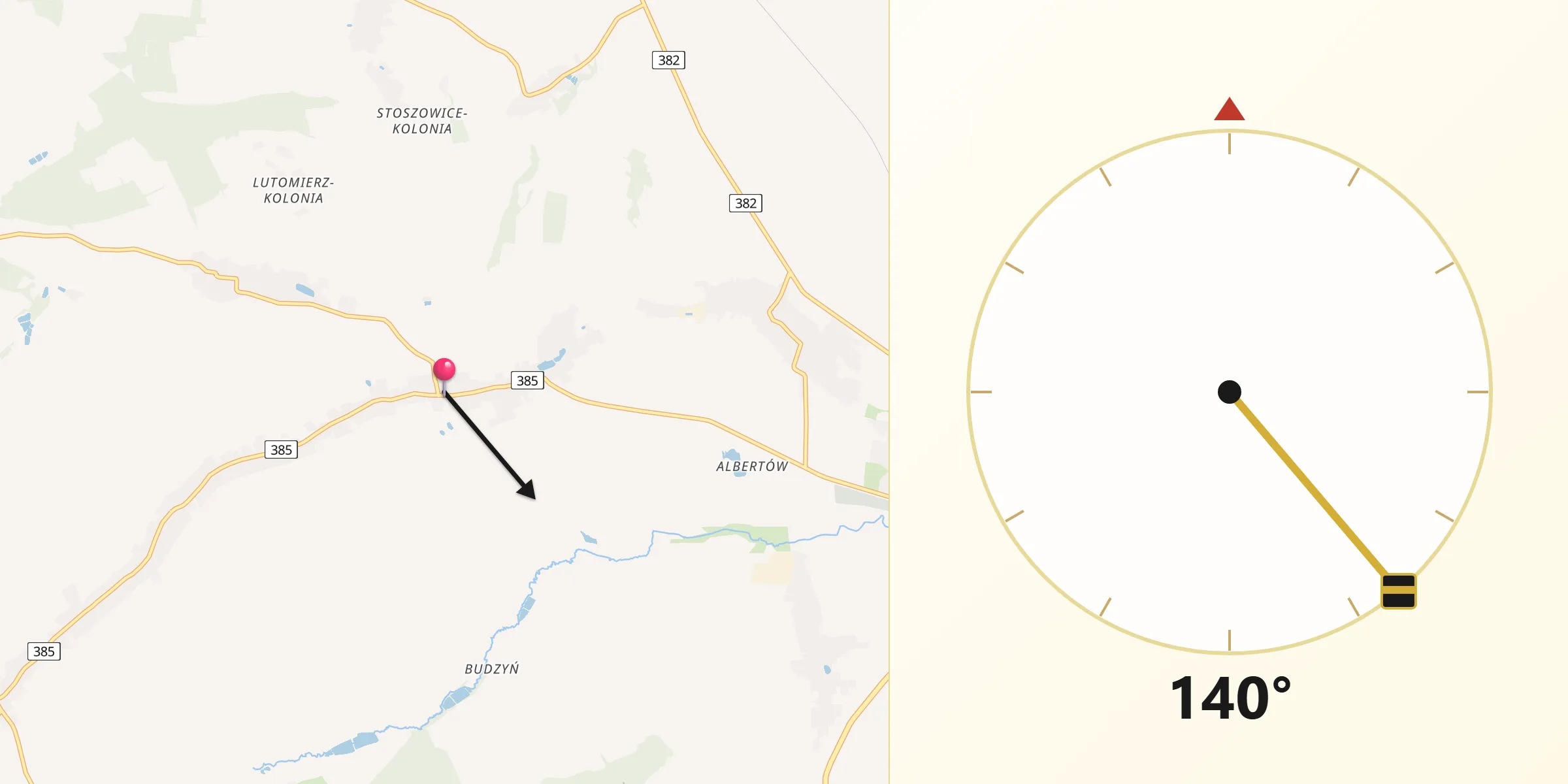 Kierunek Qibla z Stoszowice
