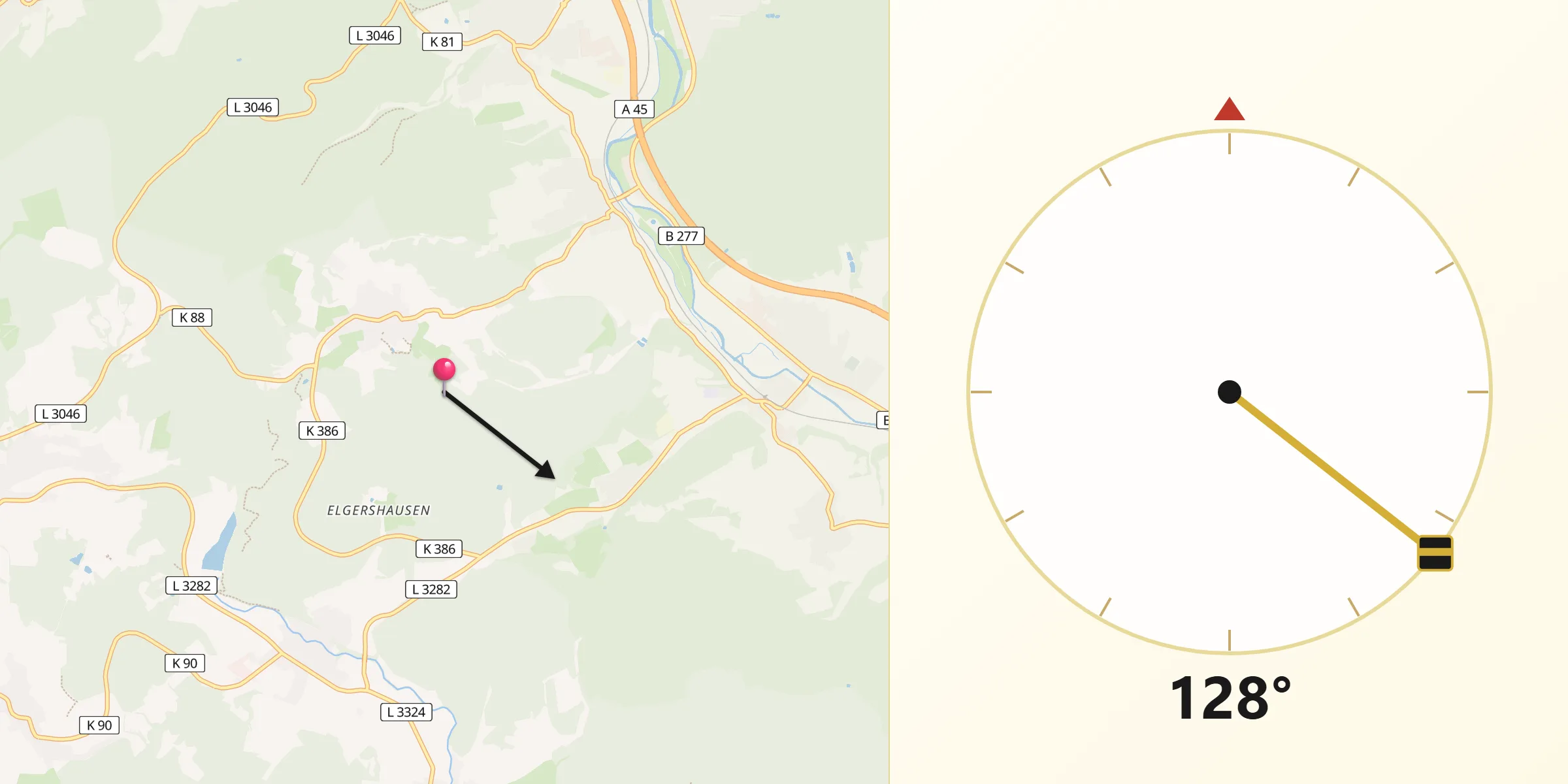 Qibla-Richtung von Greifenstein