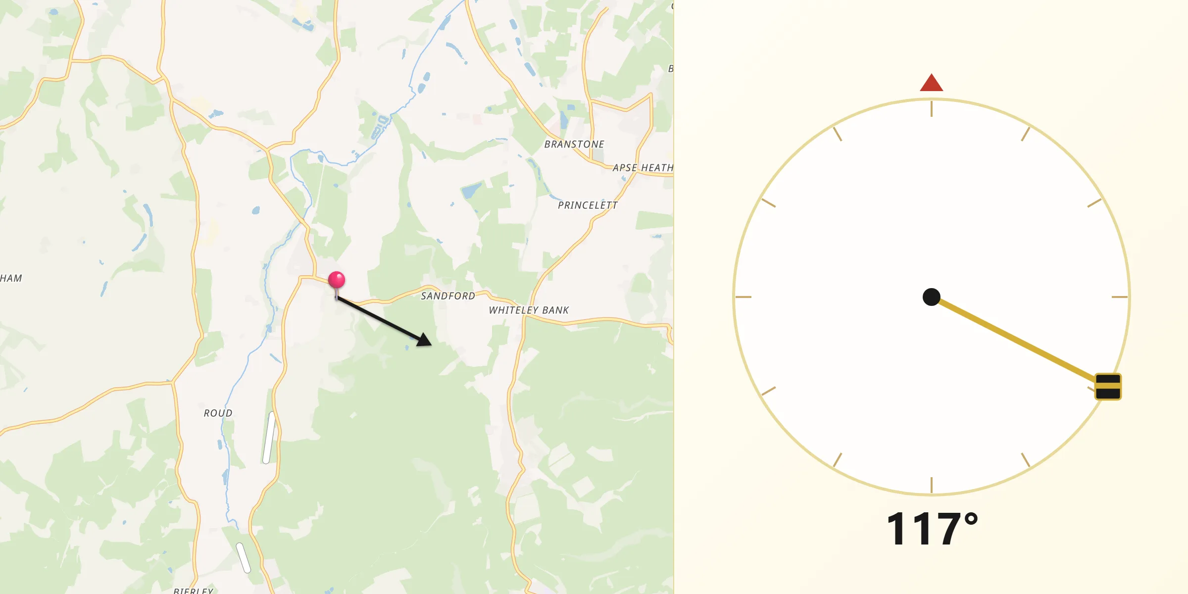 Qibla Direction from Godshill
