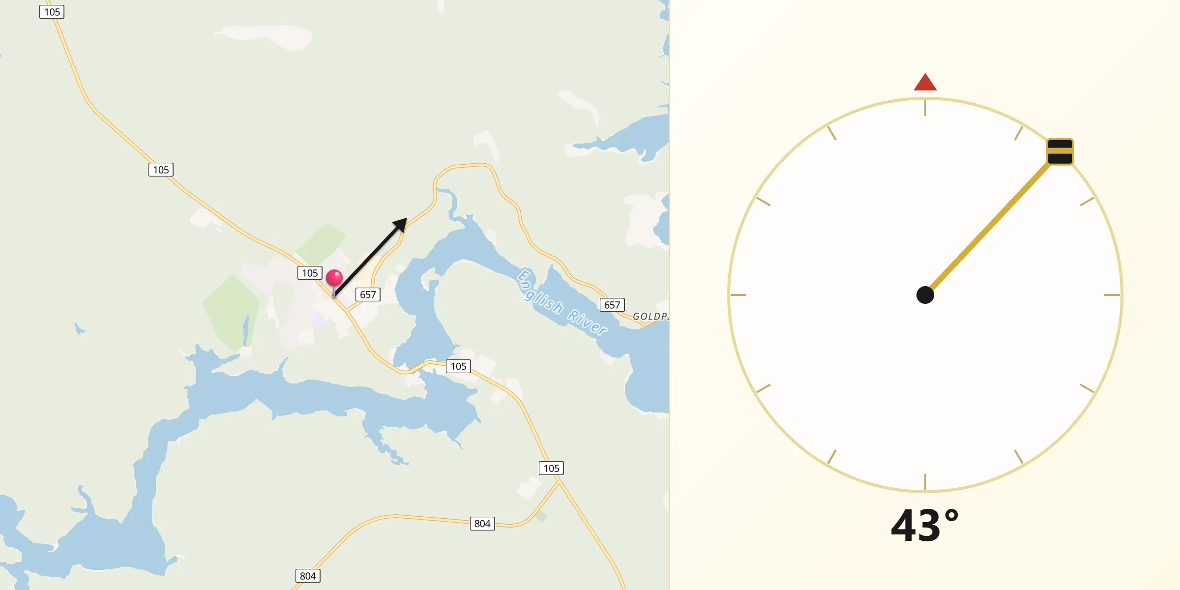 Qibla Direction from Ear Falls