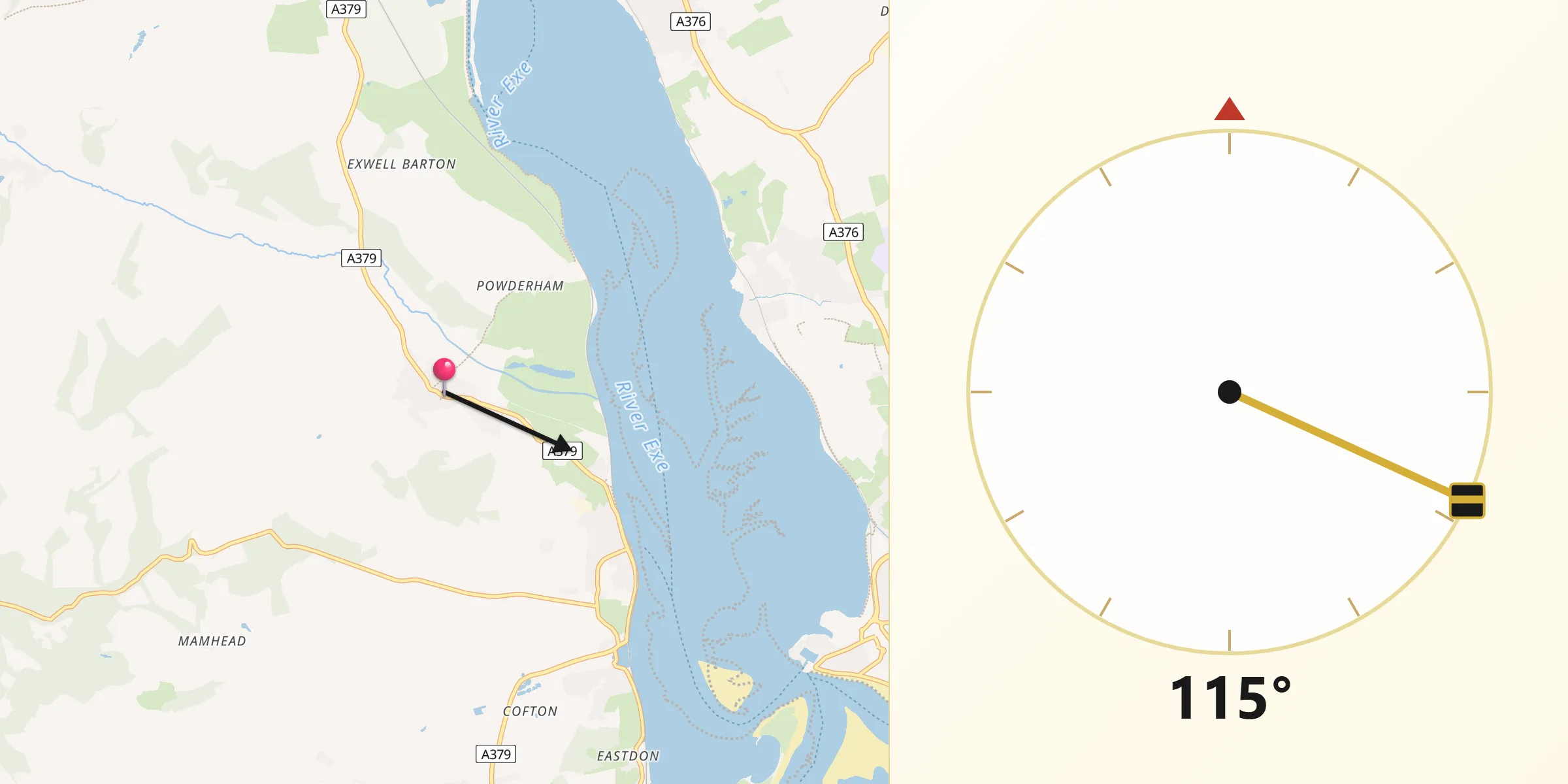 Qibla Direction from Kenton