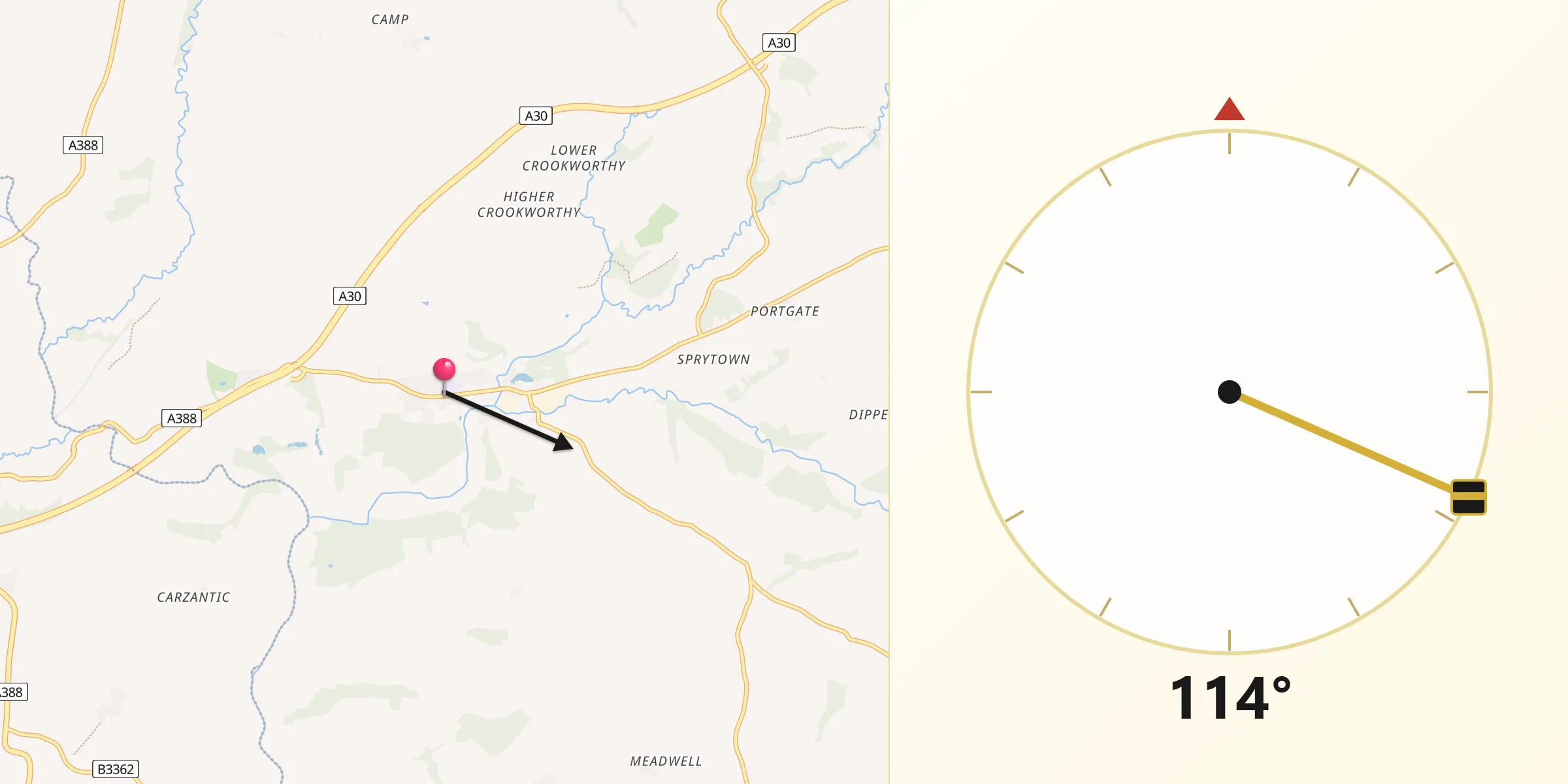 Qibla Direction from Lifton
