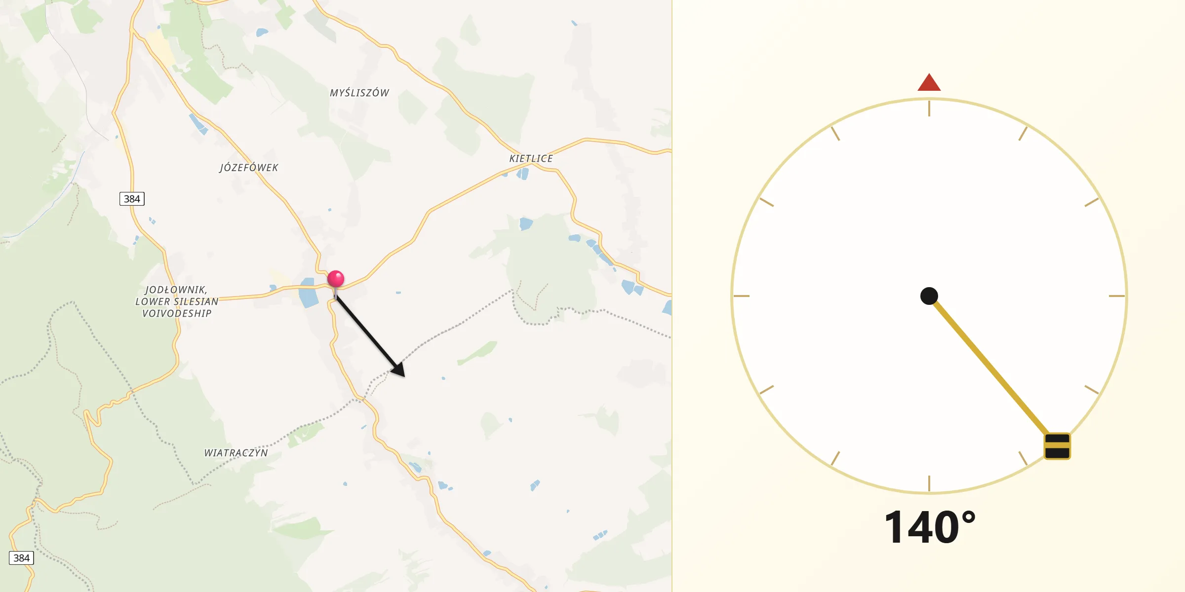 Kierunek Qibla z Ostroszowice