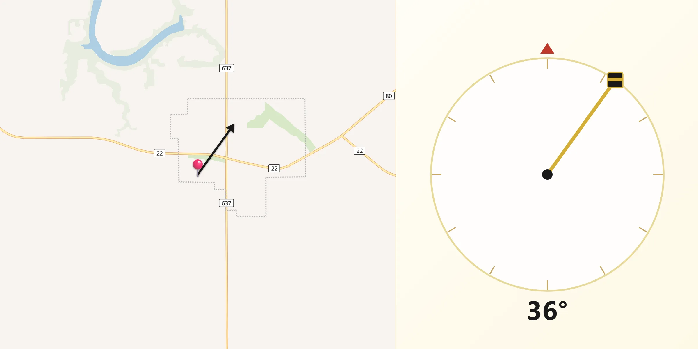 Qibla Direction from Esterhazy
