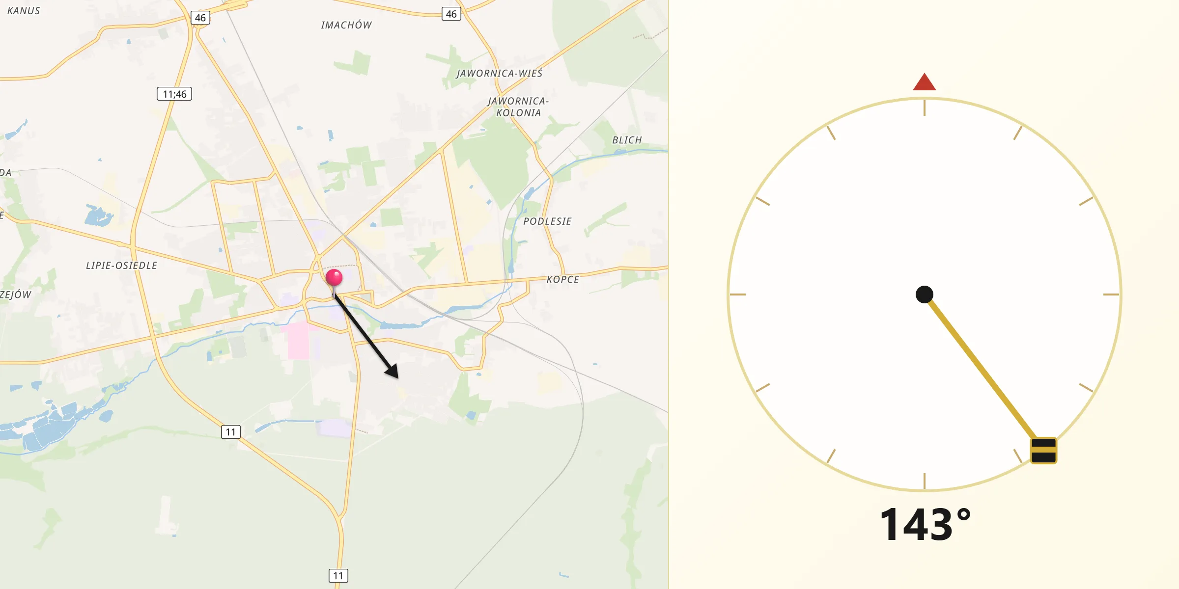 Kierunek Qibla z Lubliniec