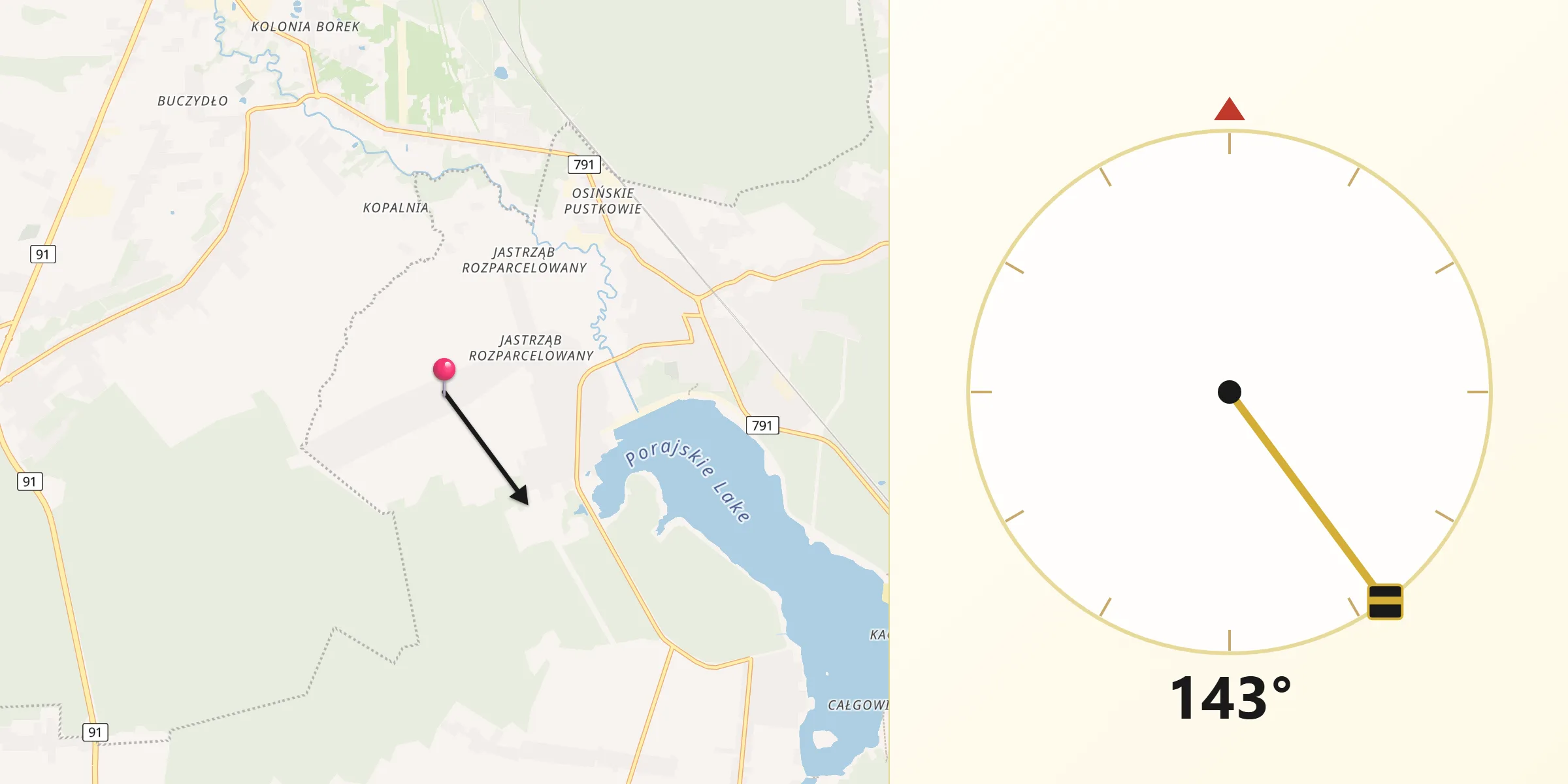 Kierunek Qibla z Jastrząb