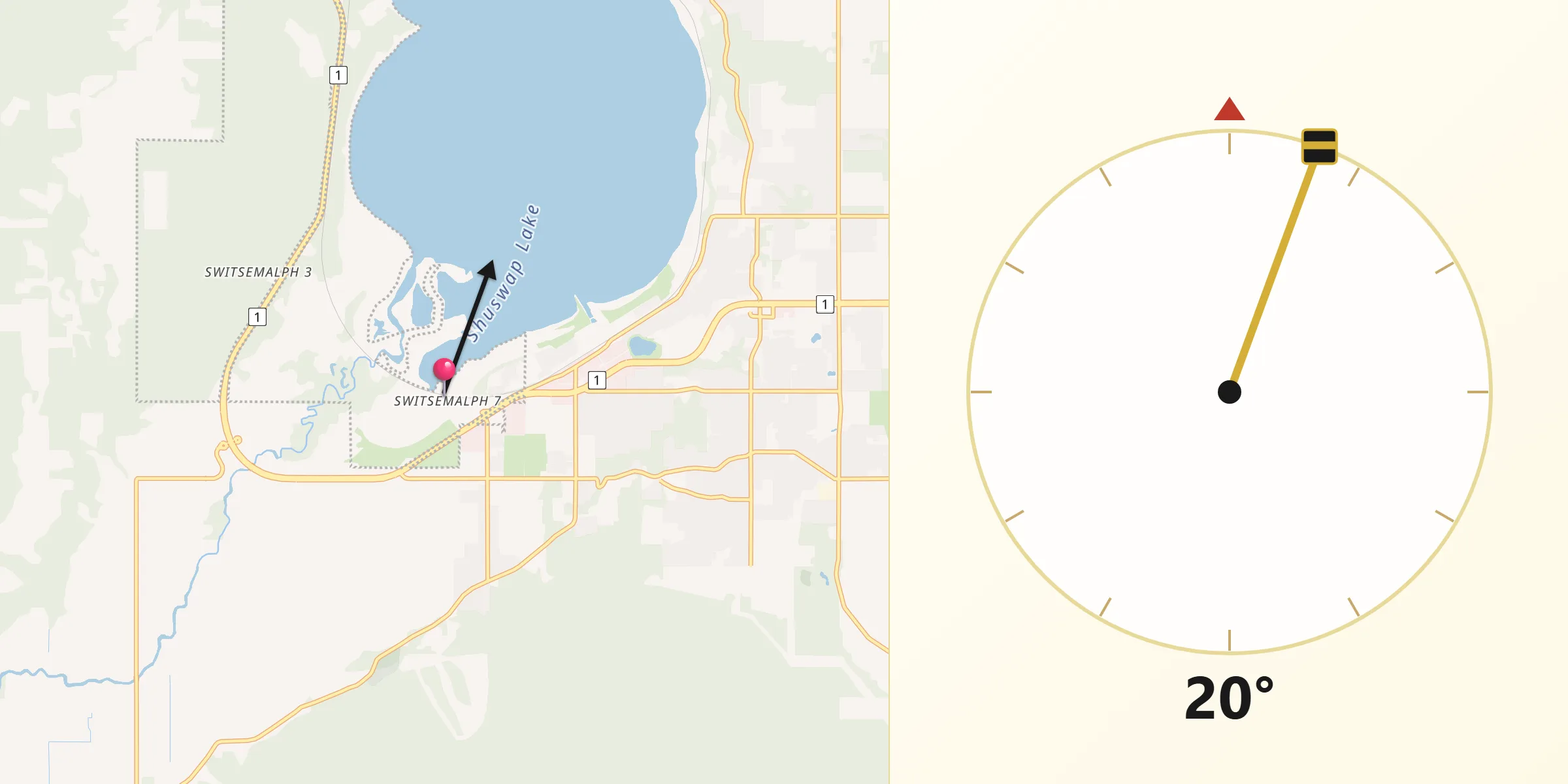 Qibla Direction from Salmon Arm