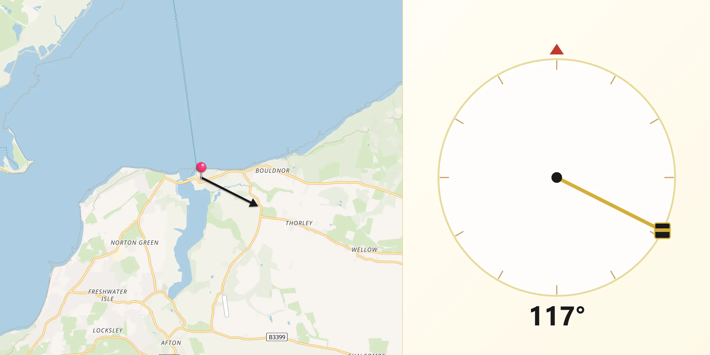 Qibla Direction from Yarmouth