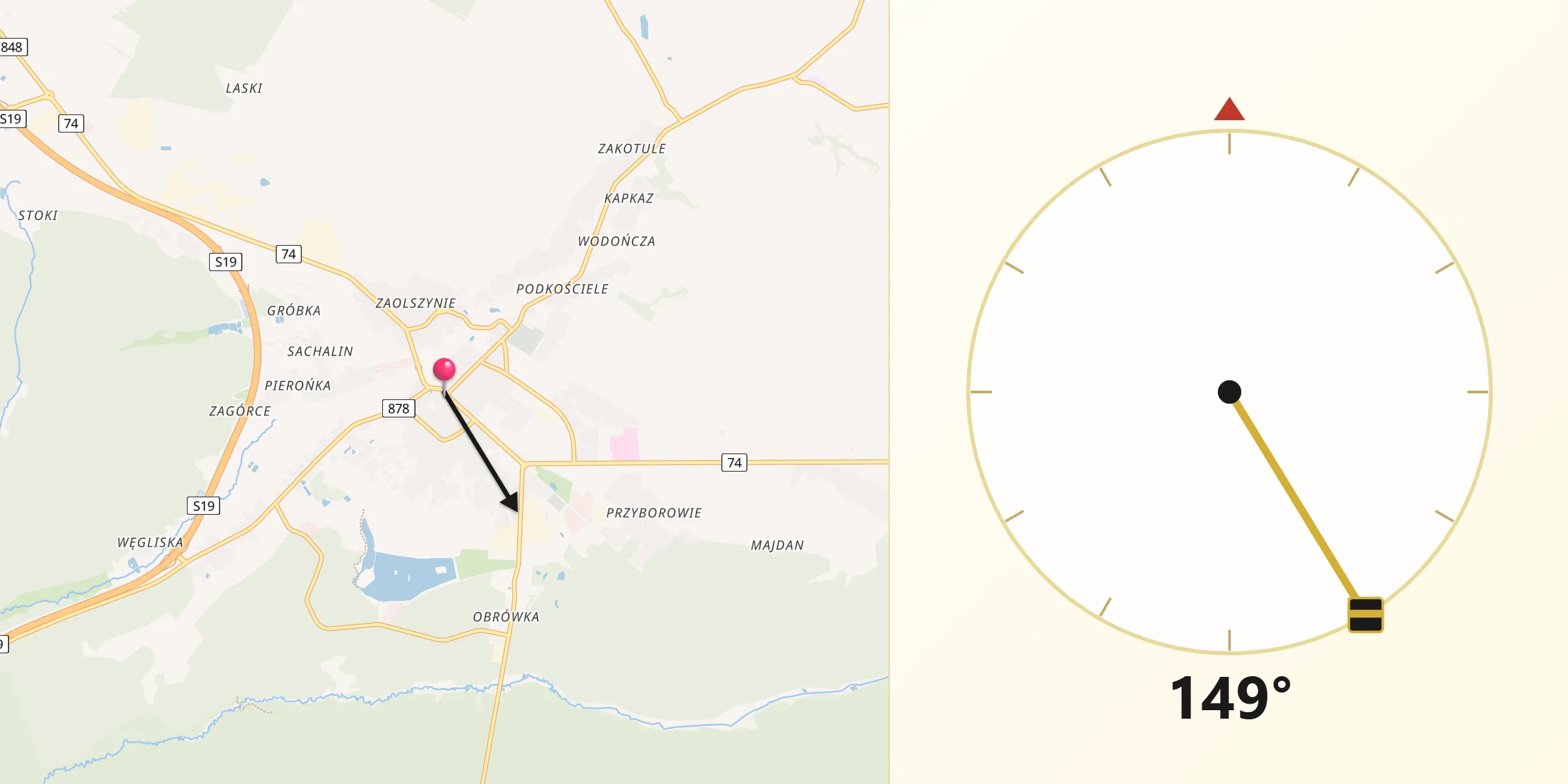 Kierunek Qibla z Janów Lubelski