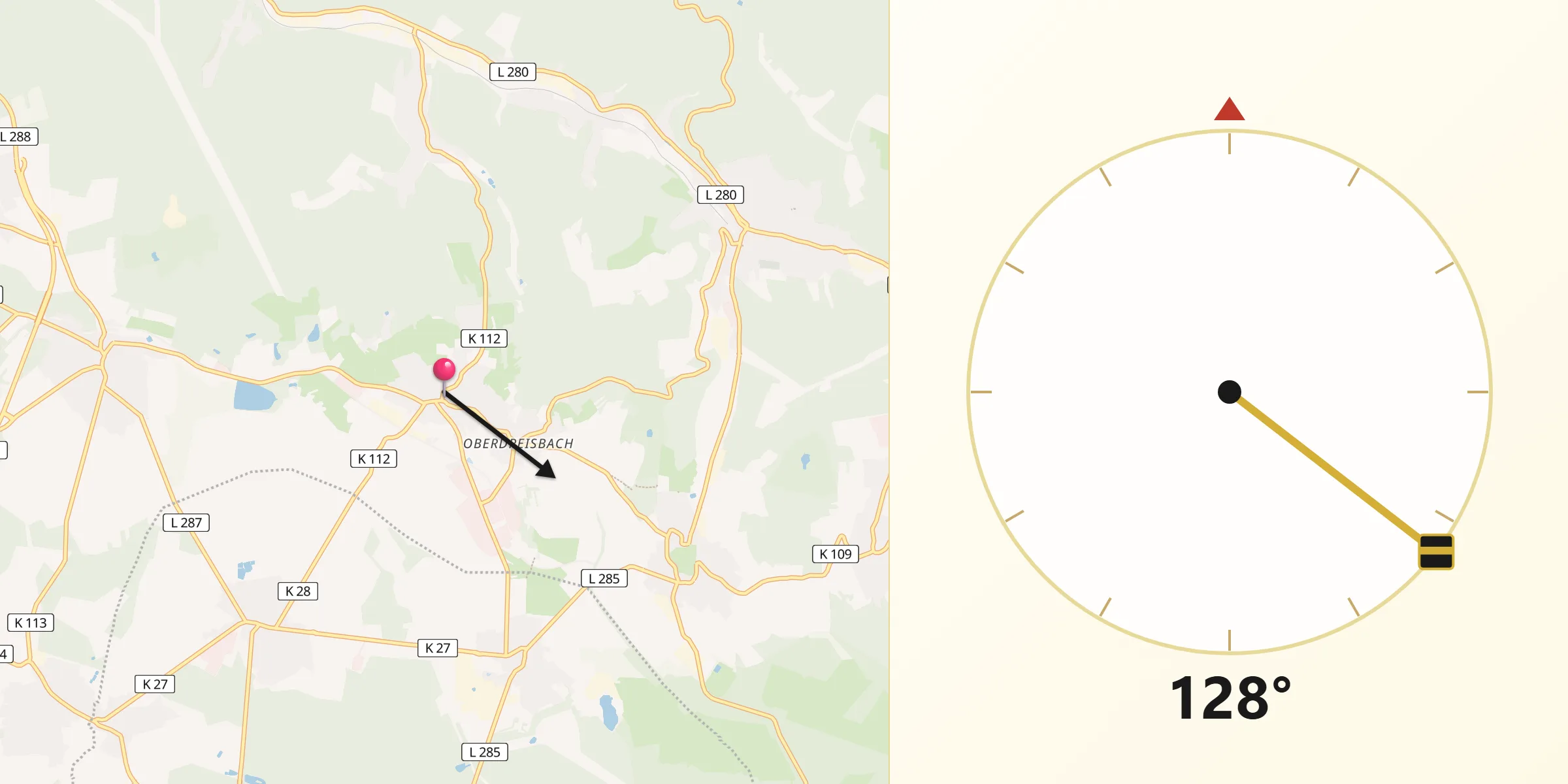 Qibla-Richtung von Weitefeld