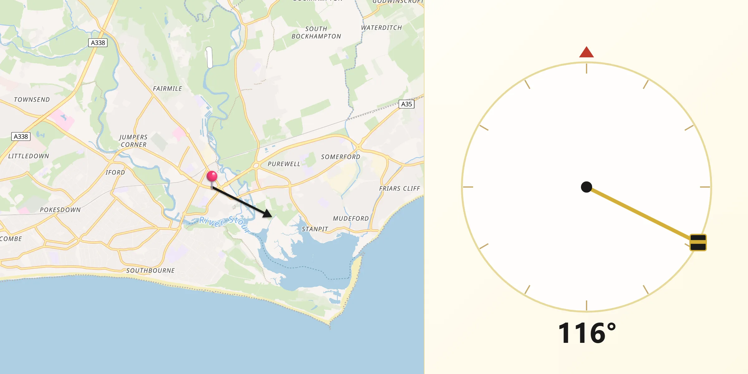 Qibla Direction from Christchurch