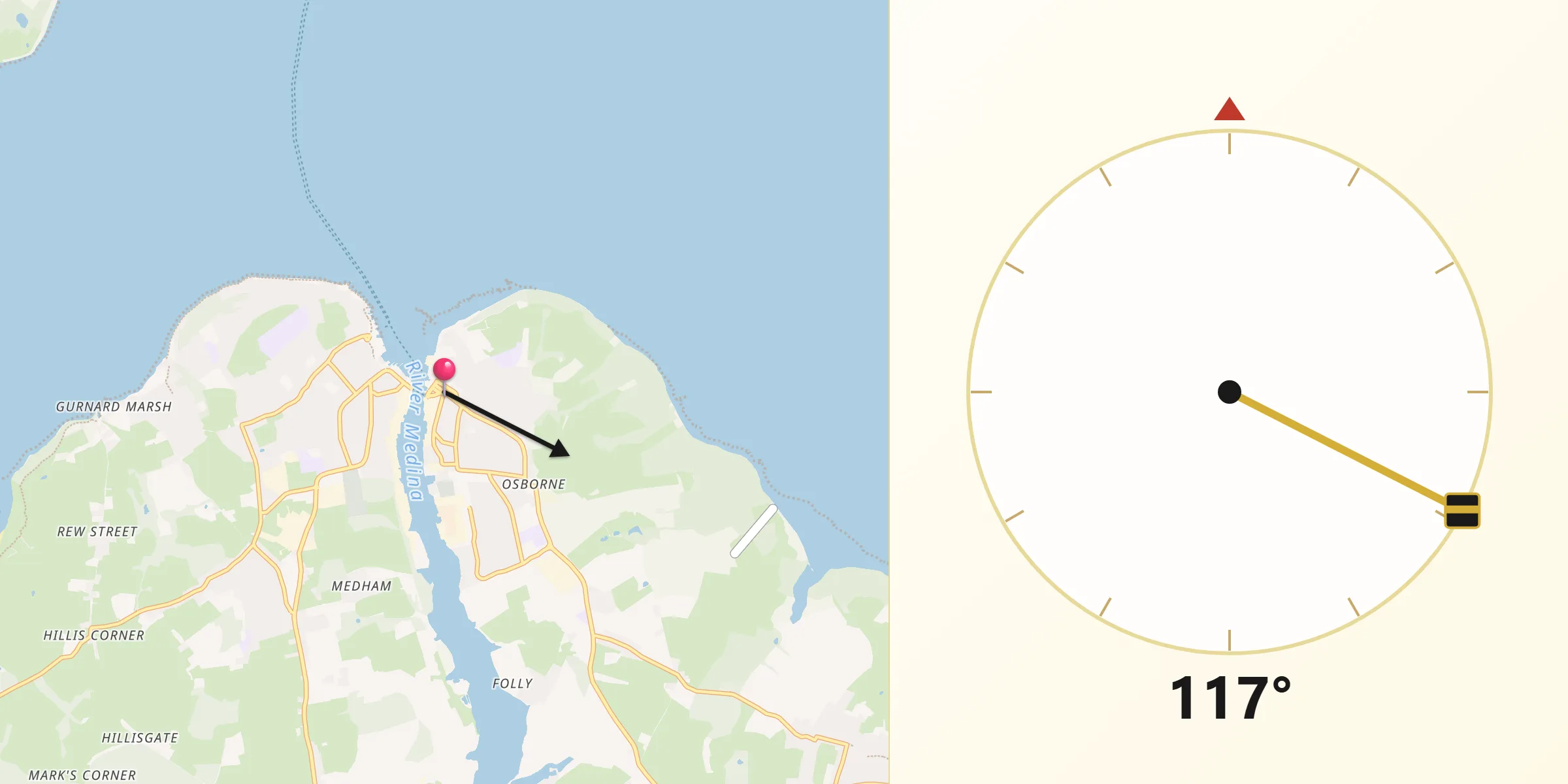 Qibla Direction from East Cowes