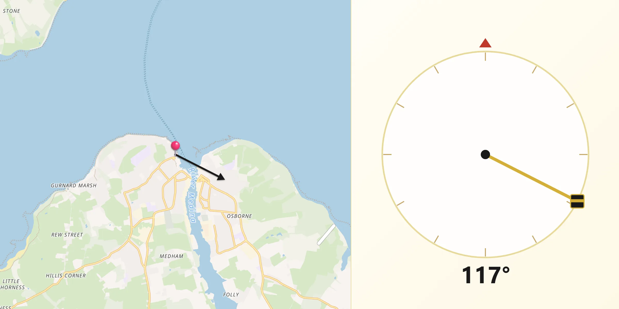 Qibla Direction from West Cowes