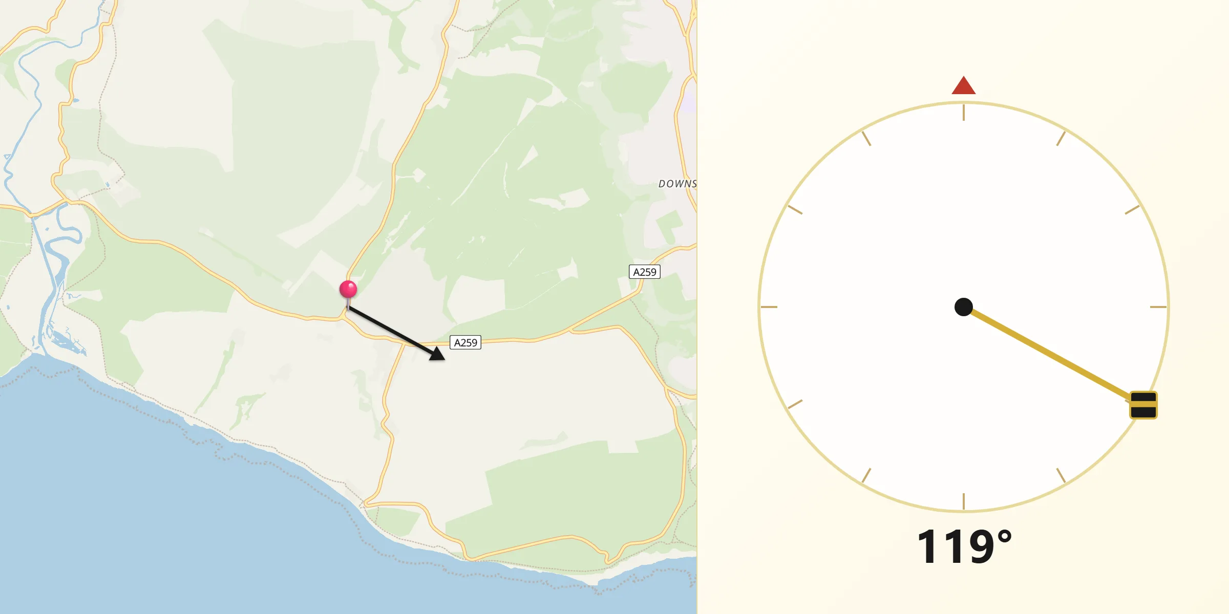 Qibla Direction from Friston