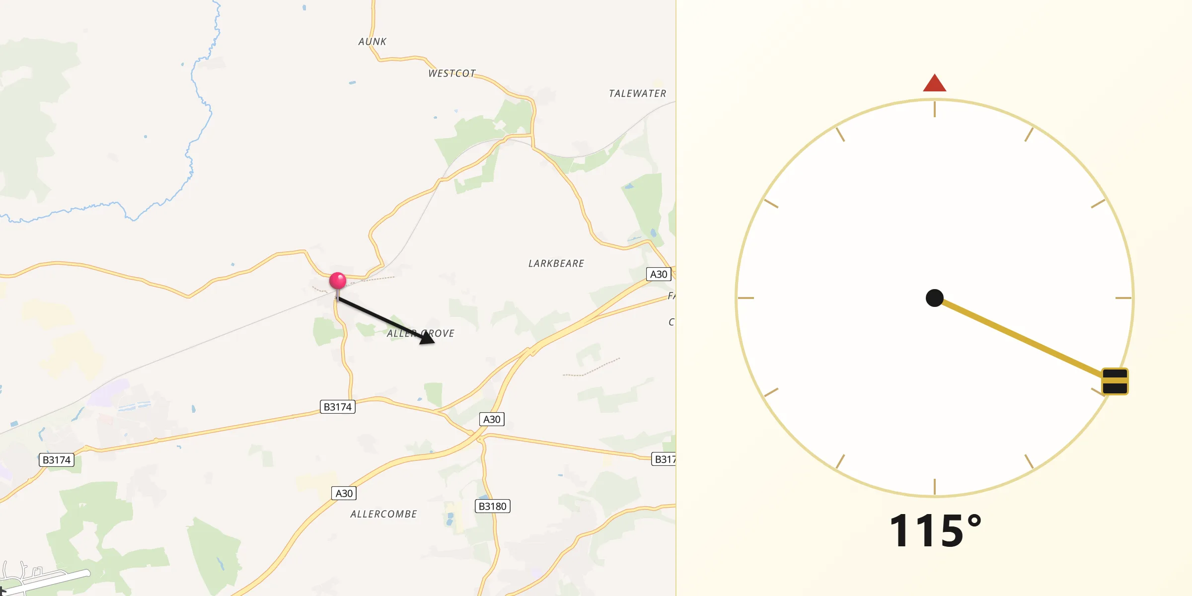 Qibla Direction from Whimple