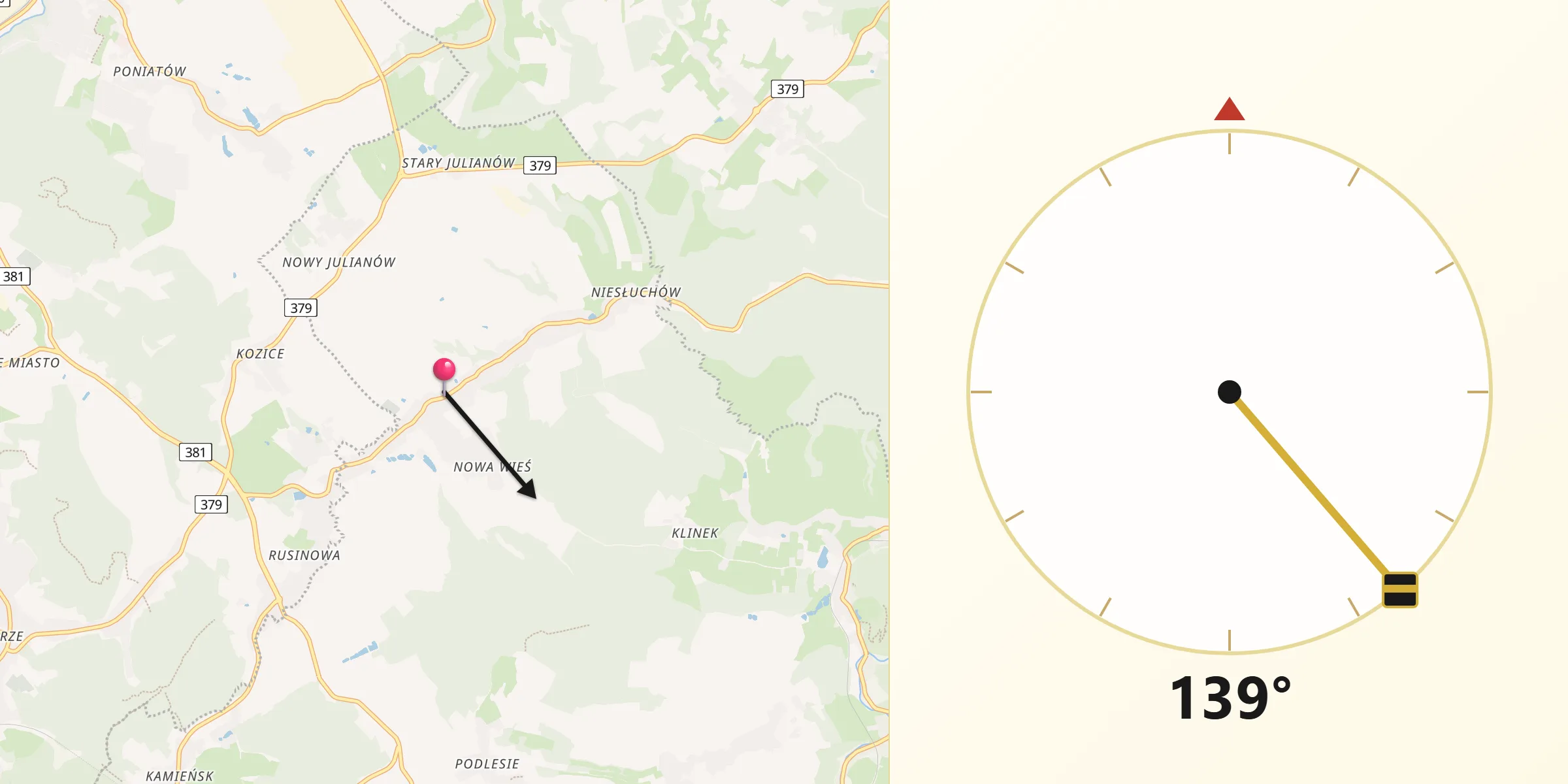 Kierunek Qibla z Dziećmorowice