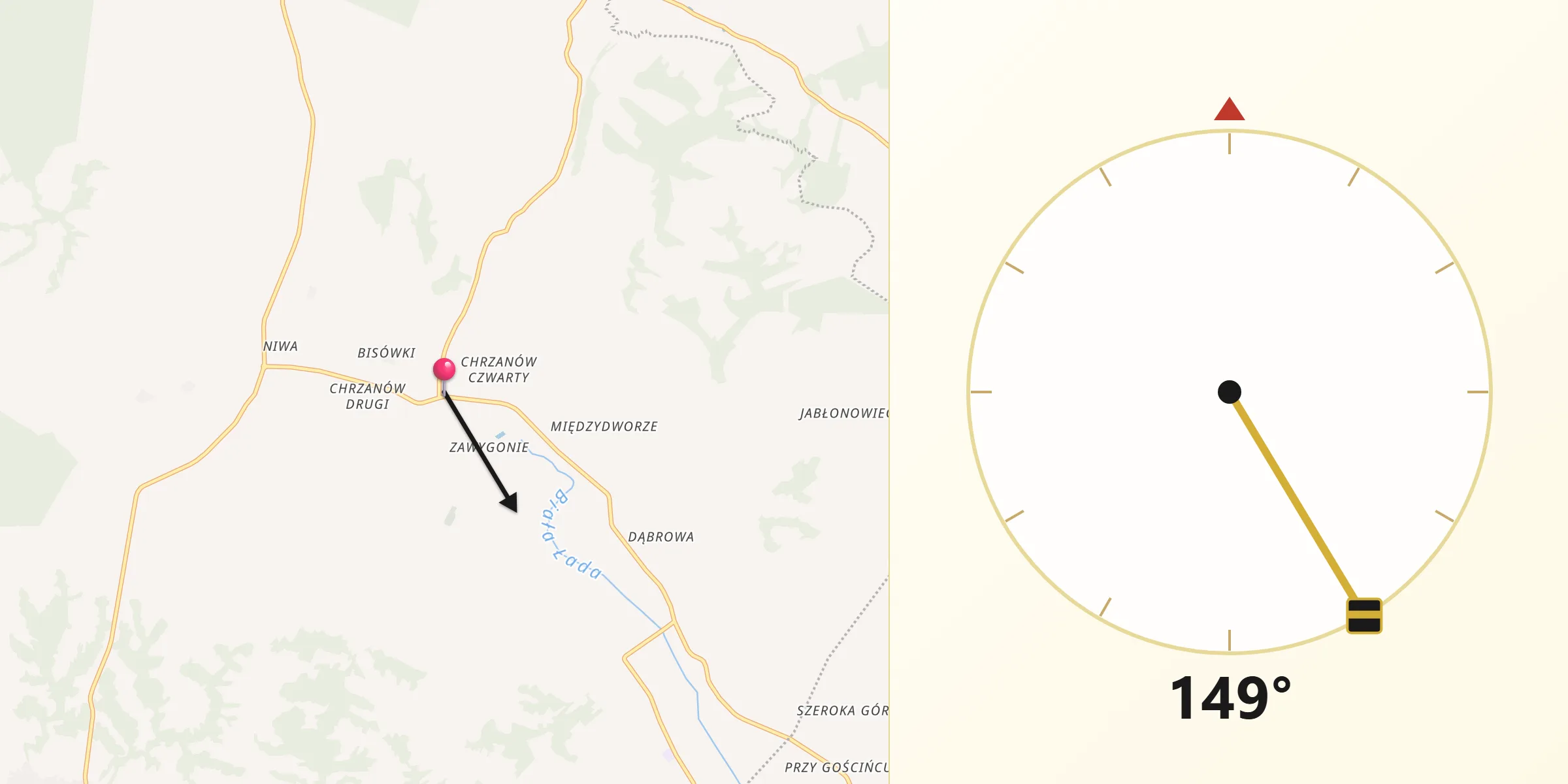 Kierunek Qibla z Chrzanów
