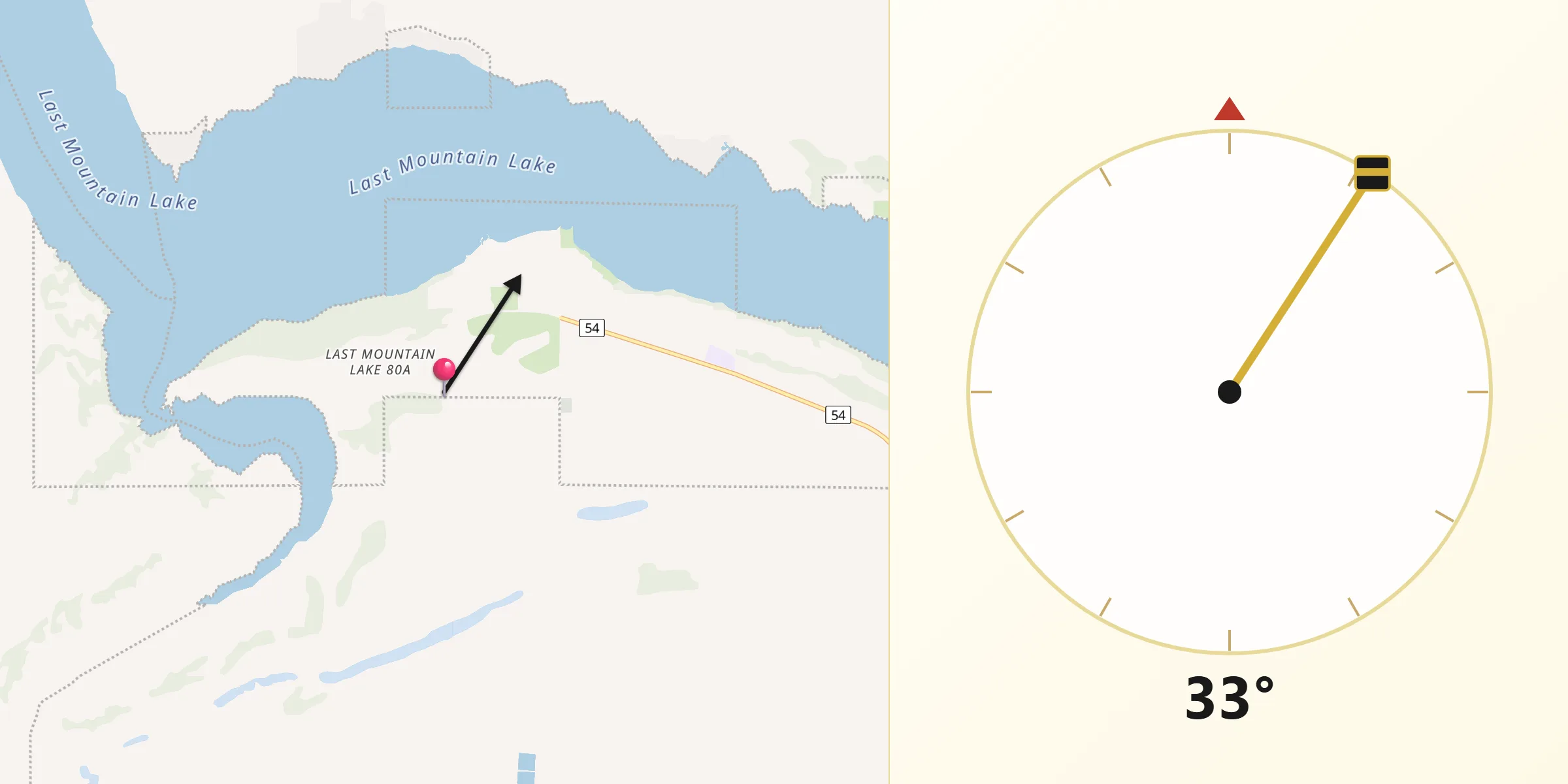 Qibla Direction from Regina Beach