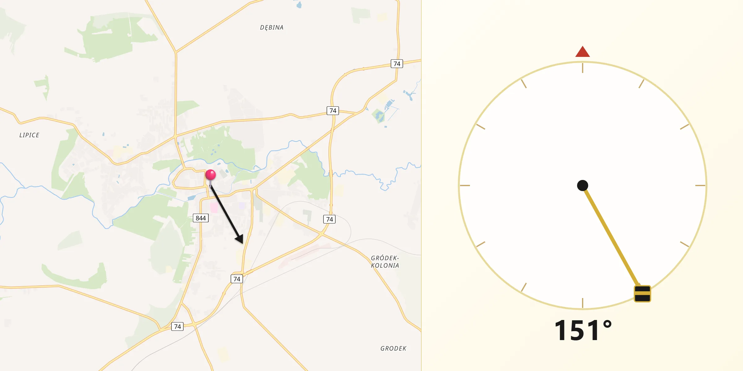 Kierunek Qibla z Hrubieszów