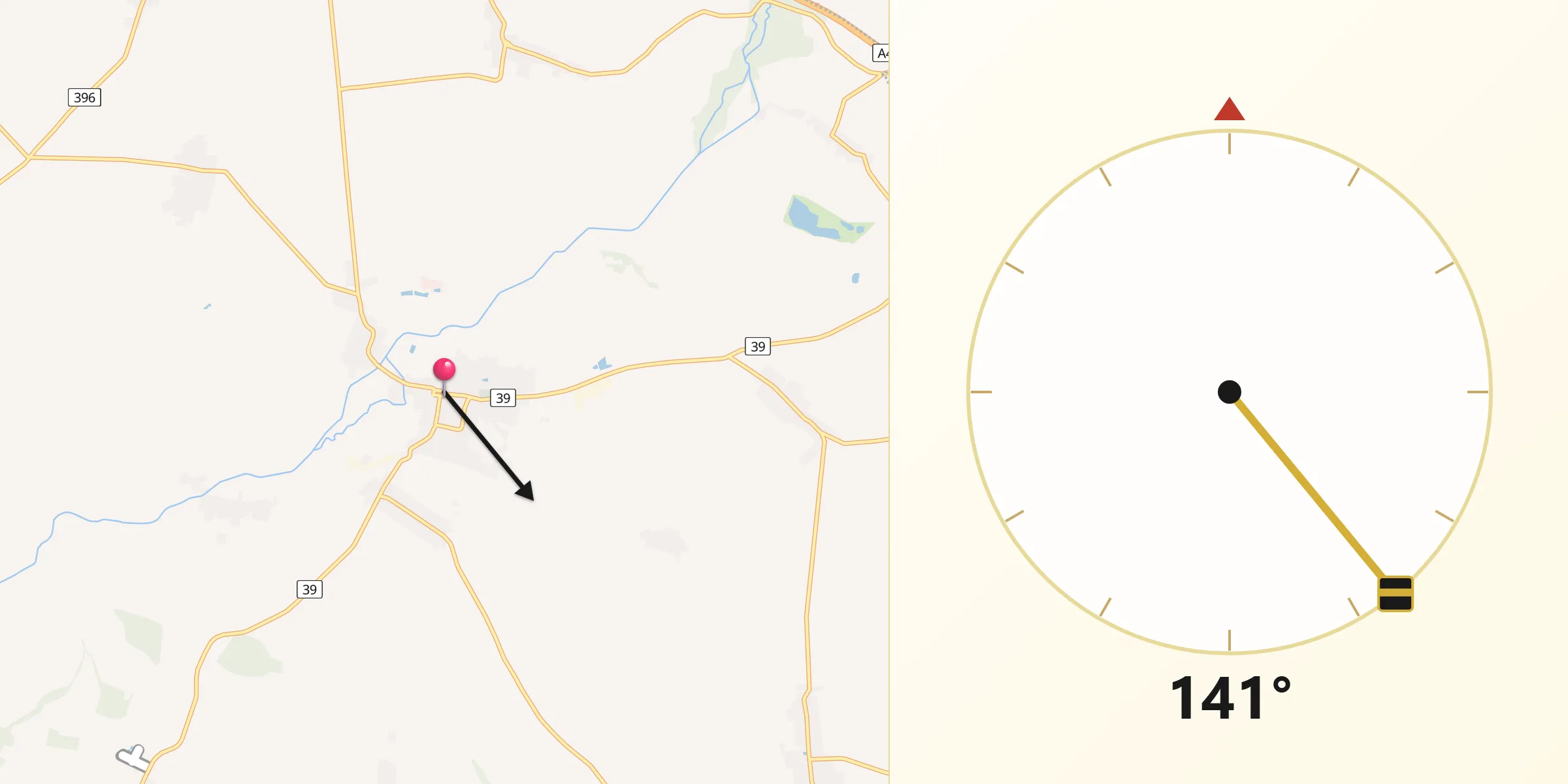 Kierunek Qibla z Wiązów