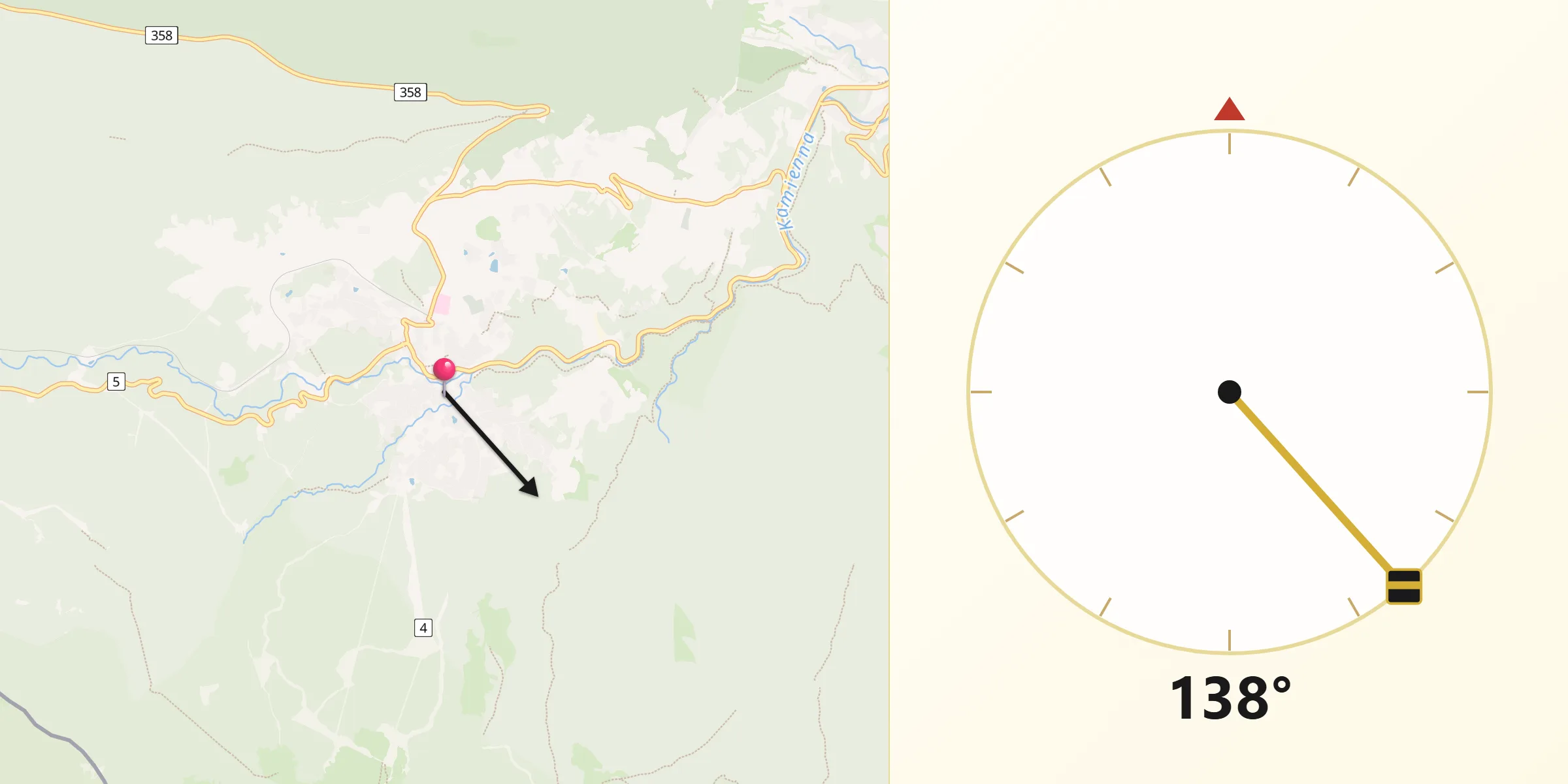Kierunek Qibla z Szklarska Poręba