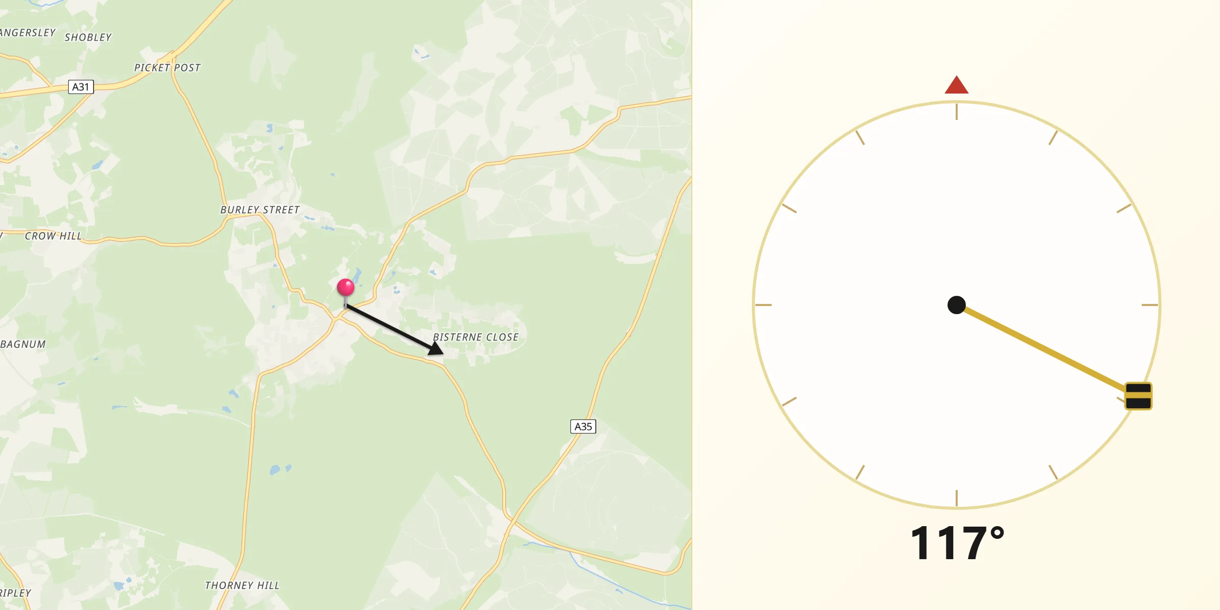 Qibla Direction from Burley