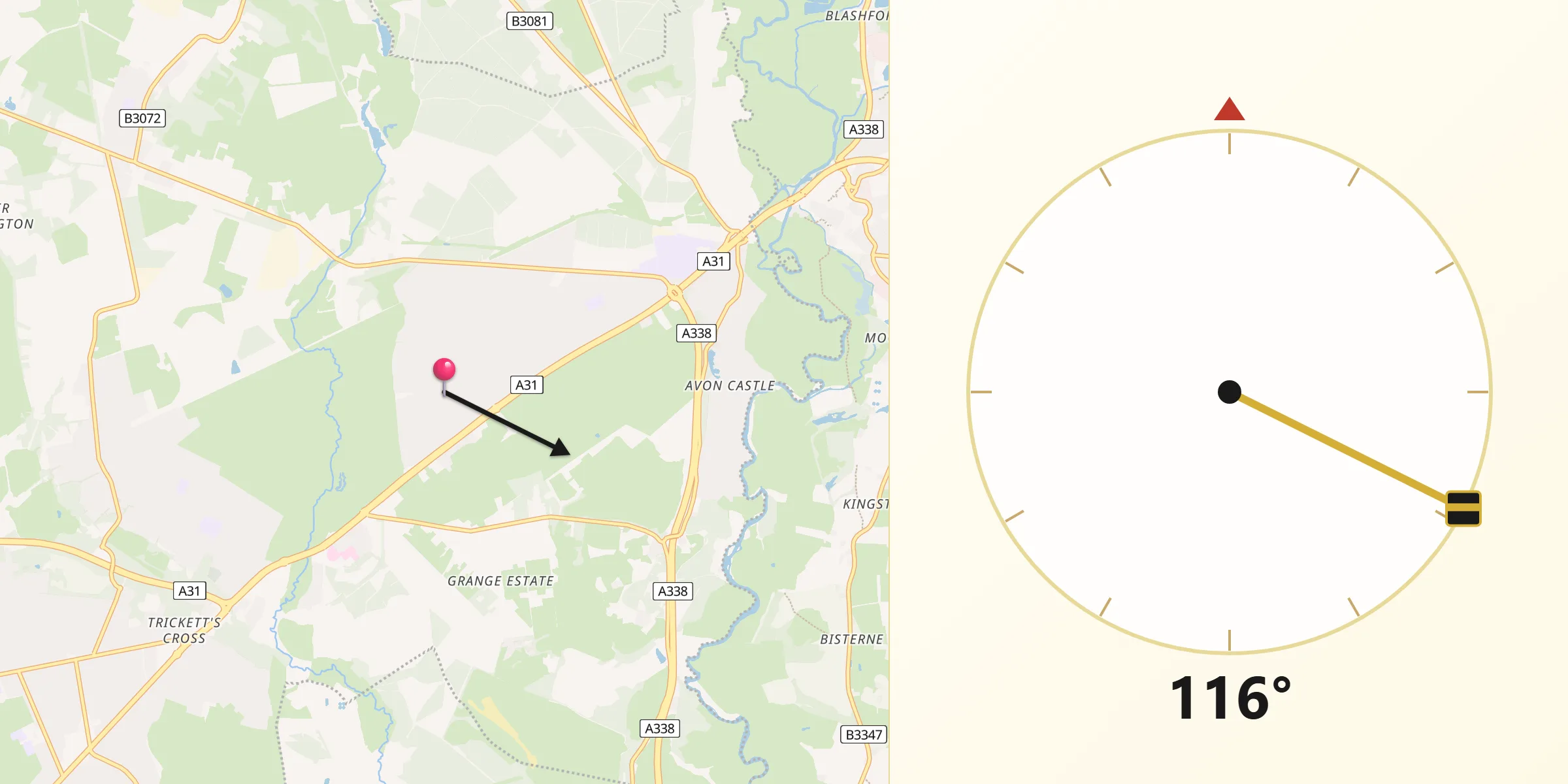 Qibla Direction from St Leonards