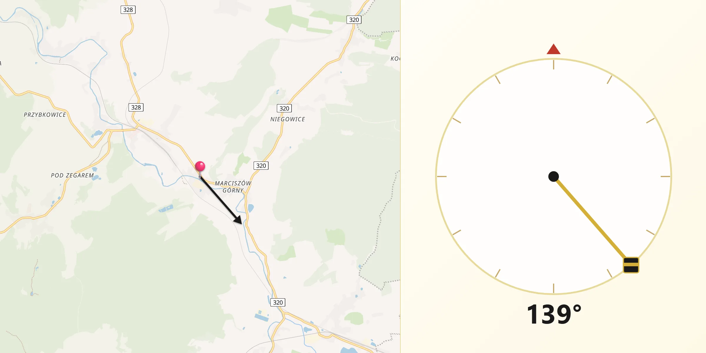 Kierunek Qibla z Marciszów