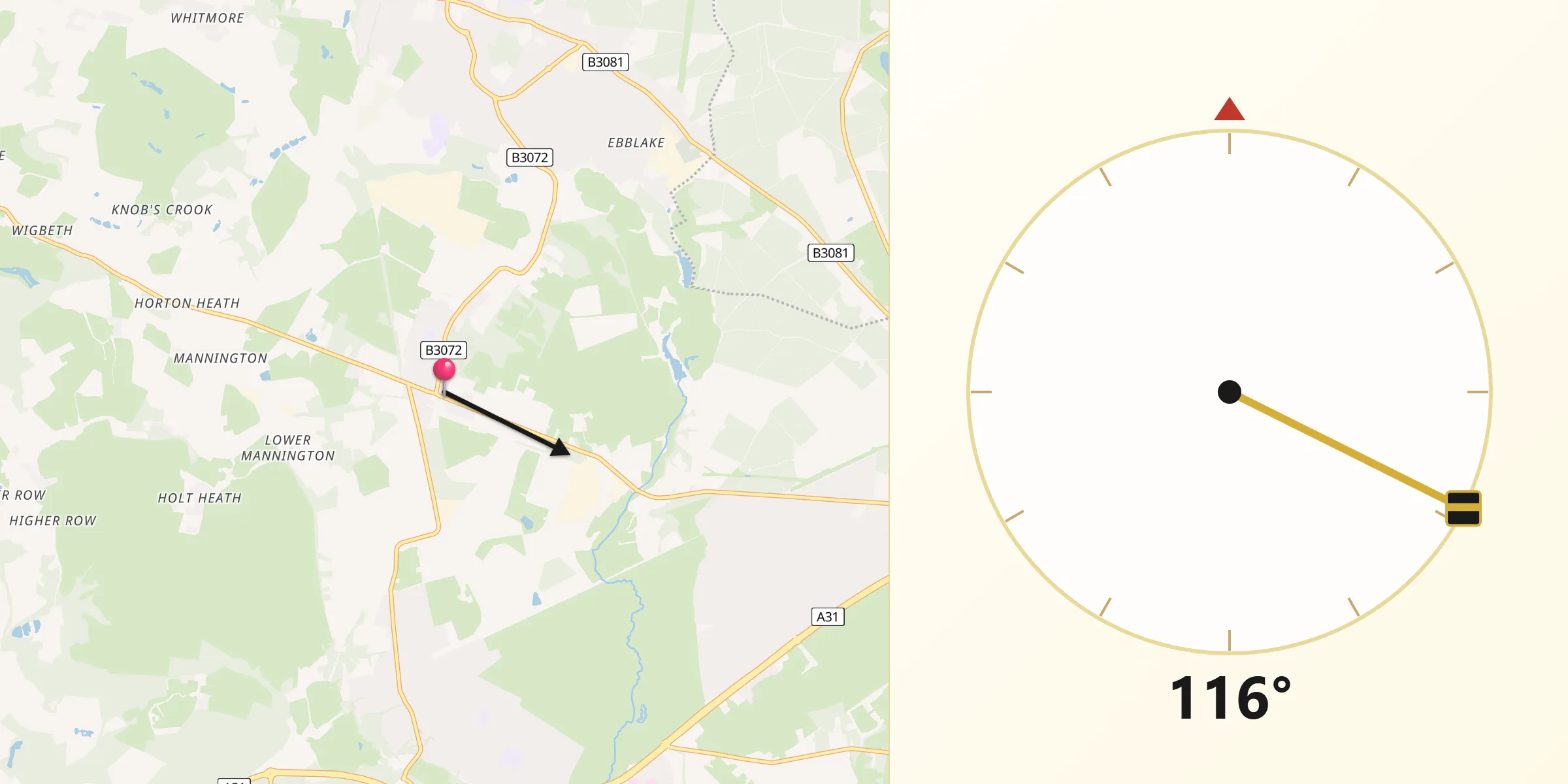Qibla Direction from Three Legged Cross