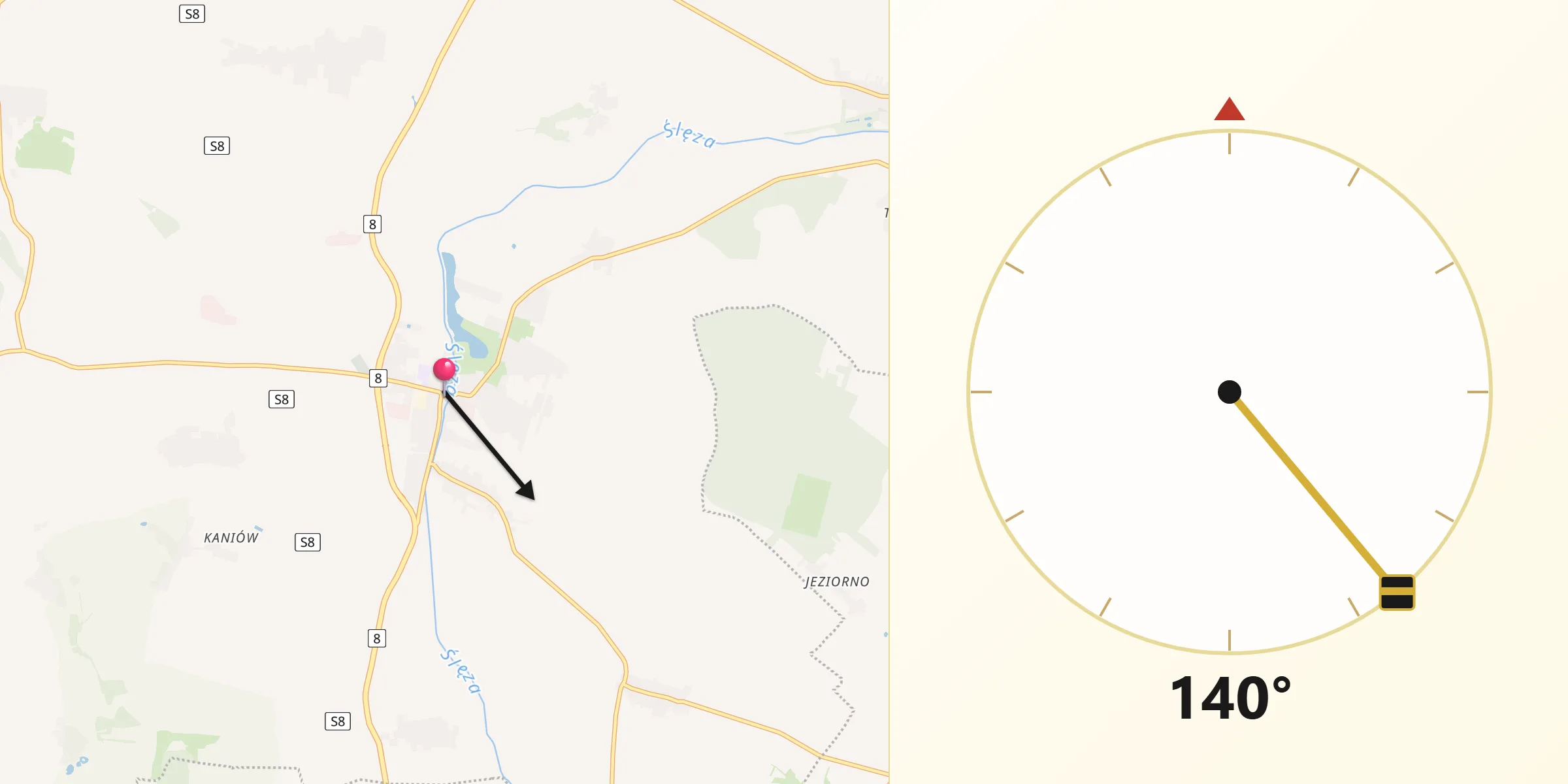 Kierunek Qibla z Jordanów Śląski