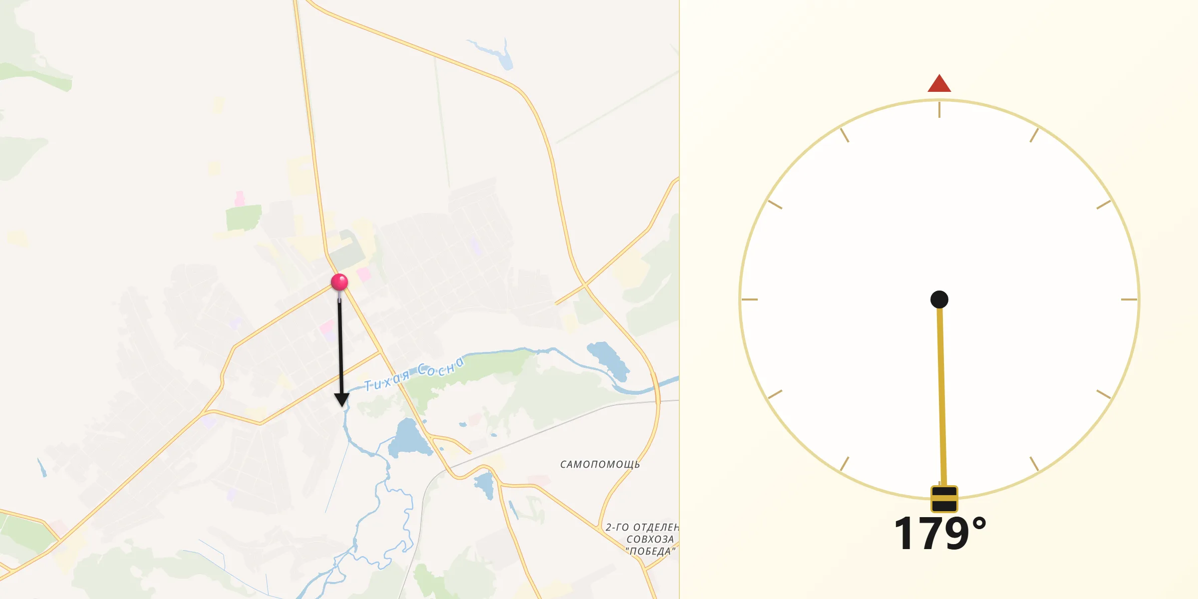 Направление Киблы из Острогожск
